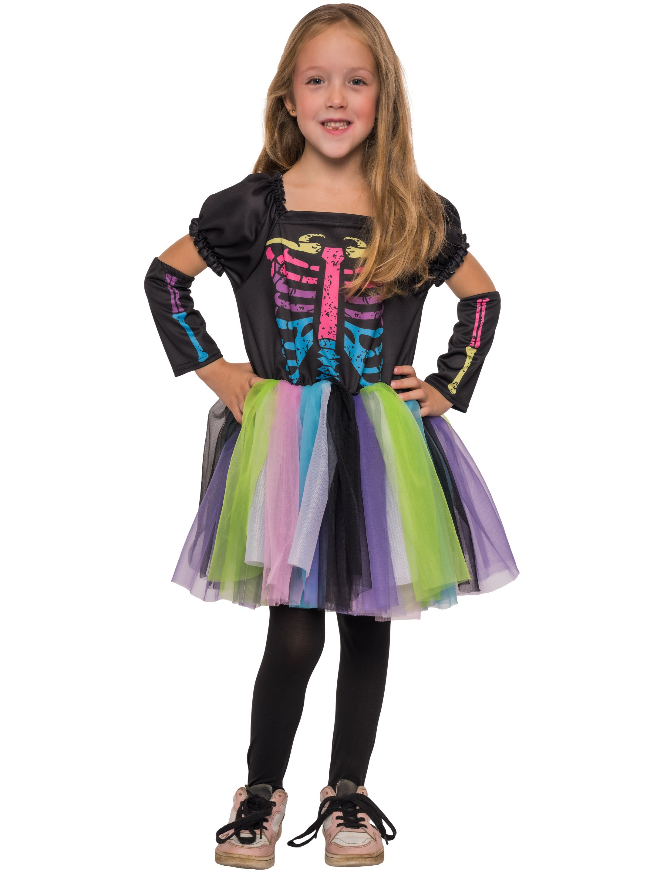 Kleid Skelett Tüllrock bunt 116/128 Farbe: bunt