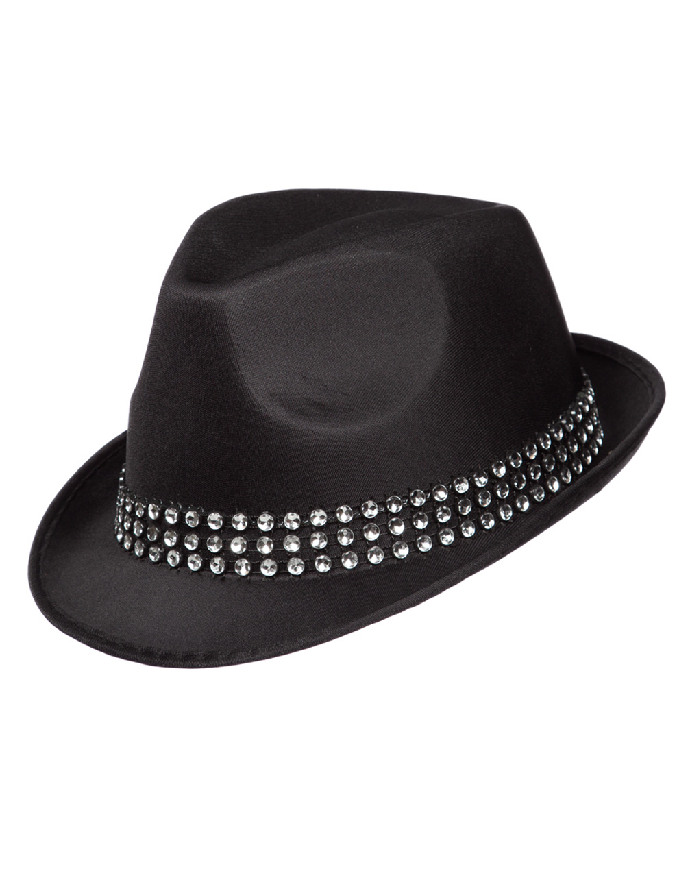 Kostümzubehör Gangsterhut mit Strass  schwarz one size