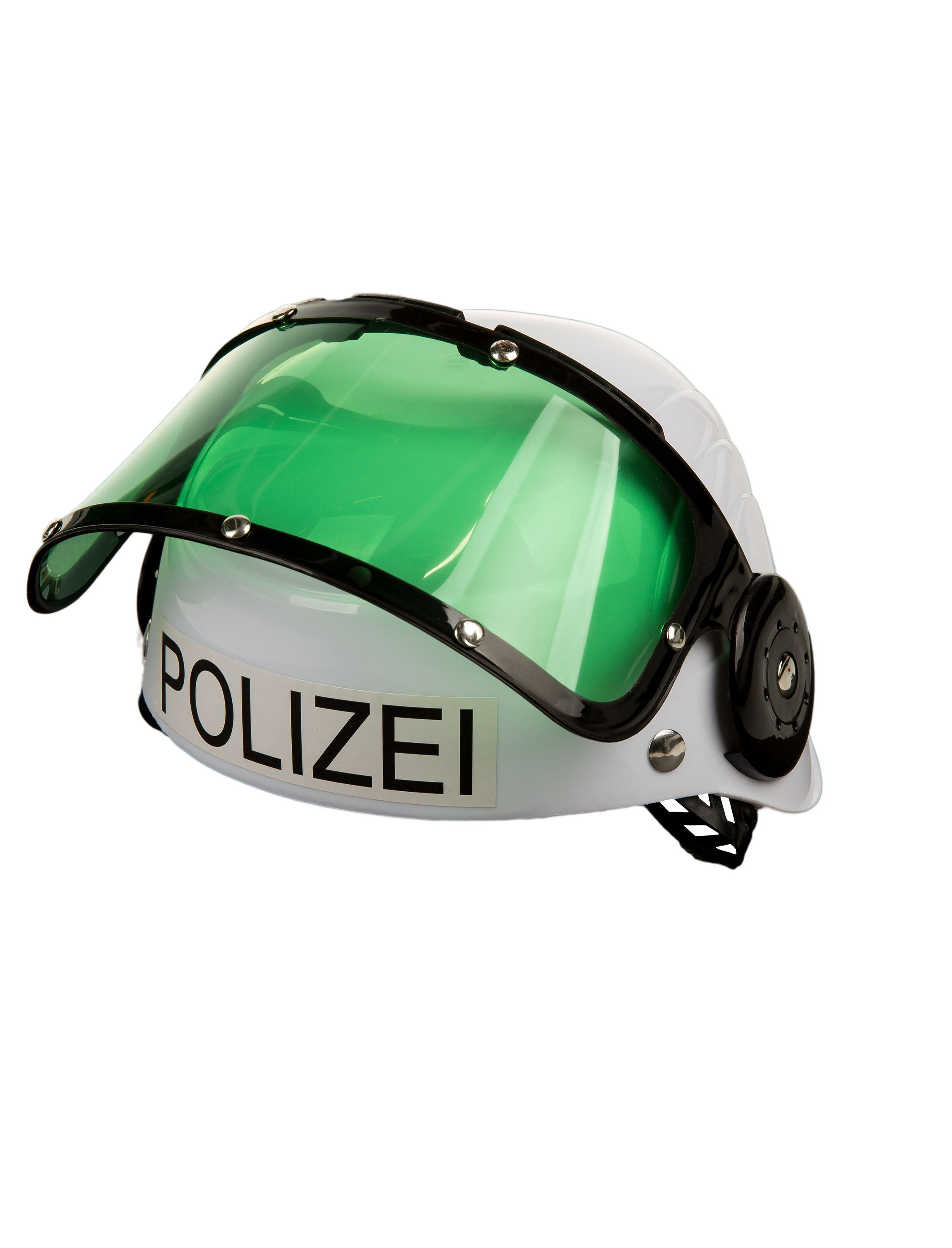Kostümzubehör Helm Polizei mit Visier Farbe: weiß