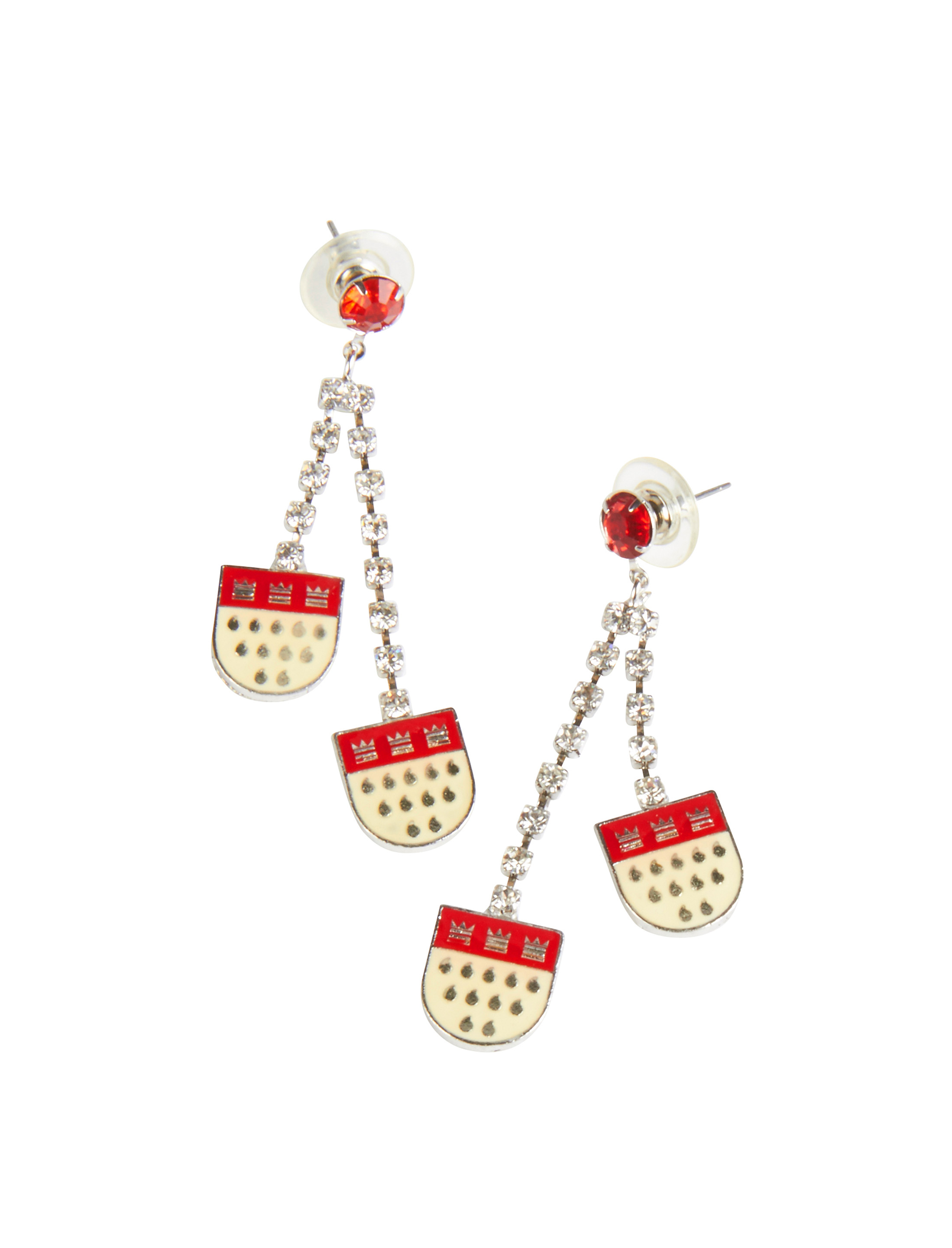 Kostümzubehör Ohrringe Kölner Wappen silber