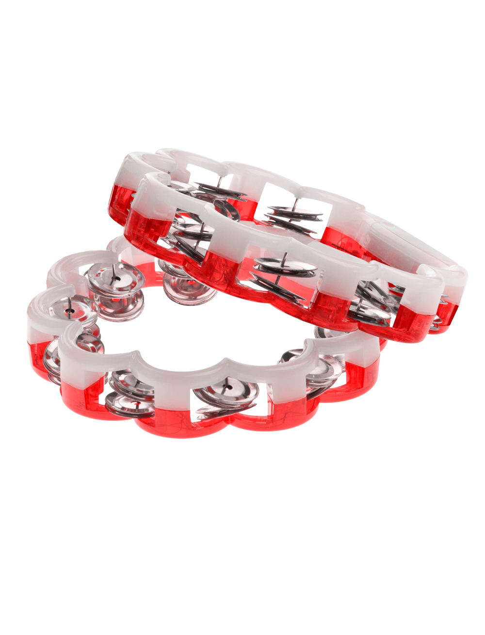 Kostümzubehör Tambourin blinkend rot/weiß