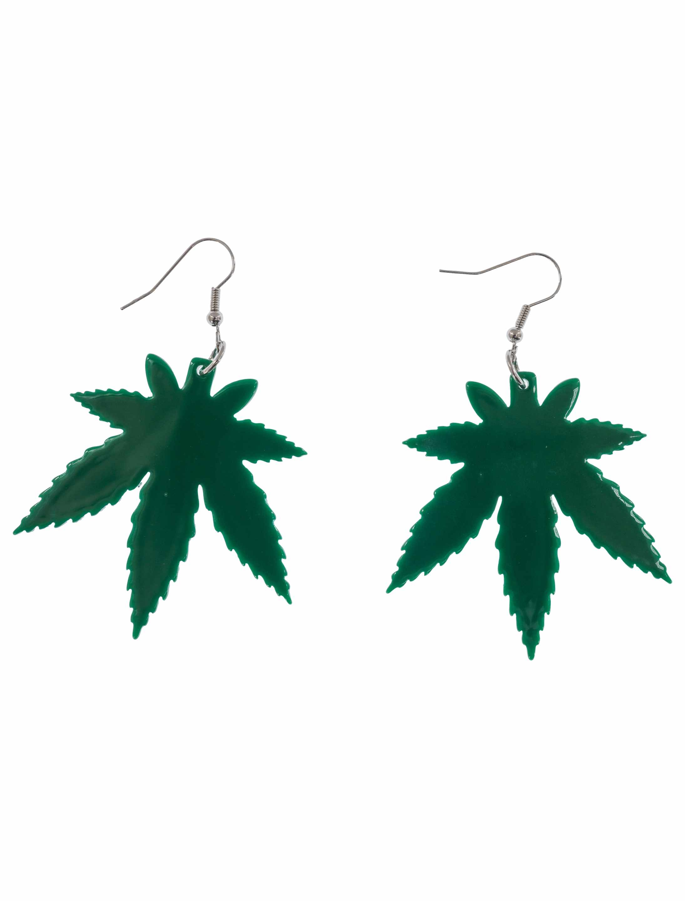 Kostümzubehör Ohrringe Hanfblatt grün