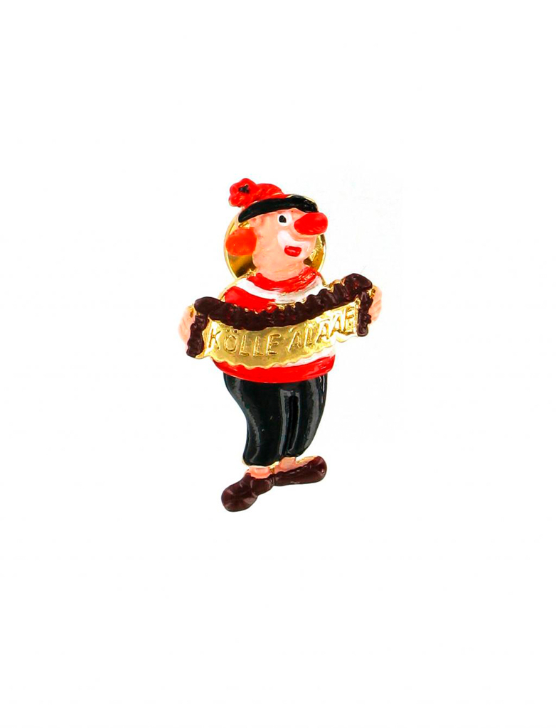 Kostümzubehör Pin Clown Ziehharmonika Kölle Alaaf bewegliche Beine Farbe: schwarz/rot