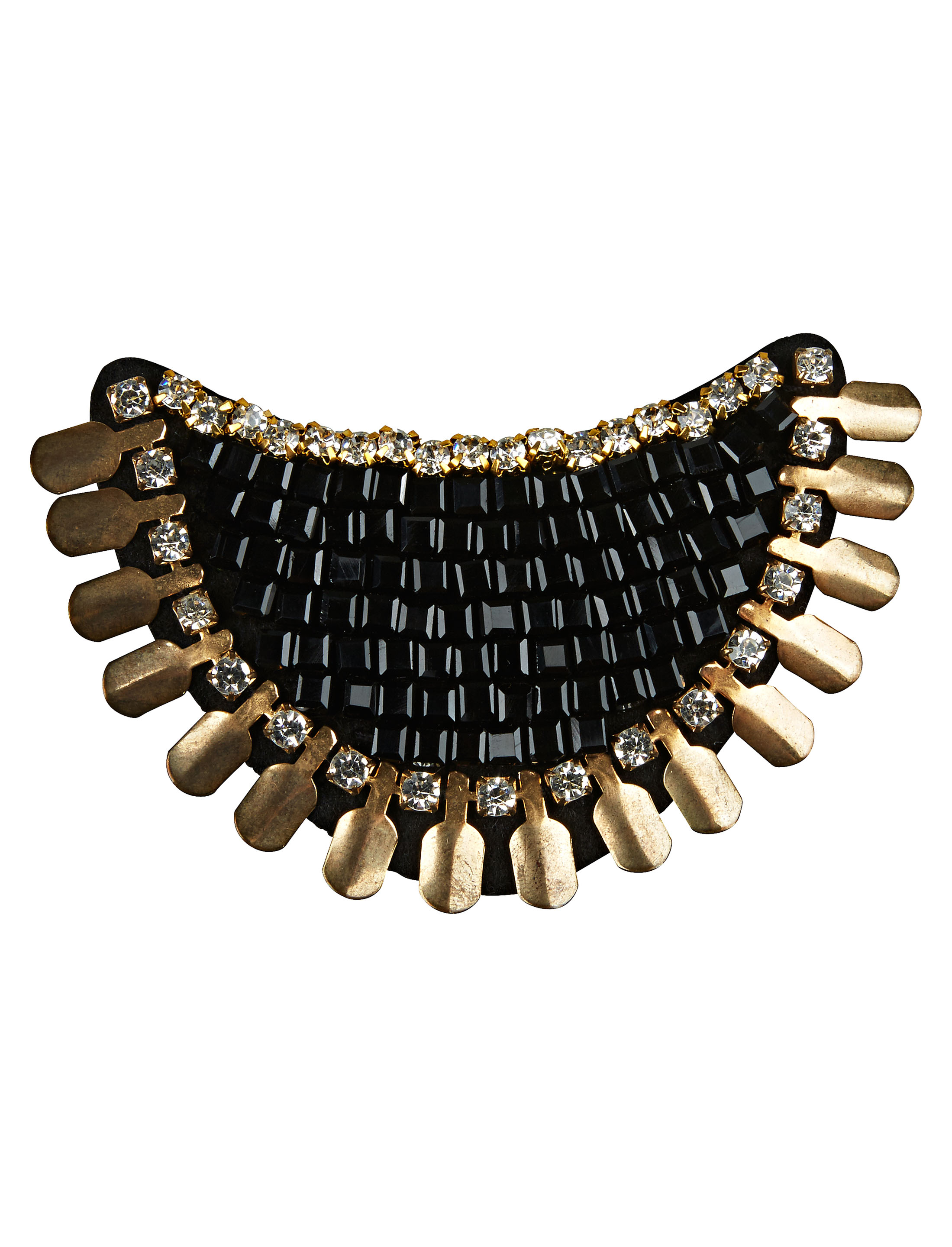 Kostümzubehör Schulterklappe mit Diamanten schwarz