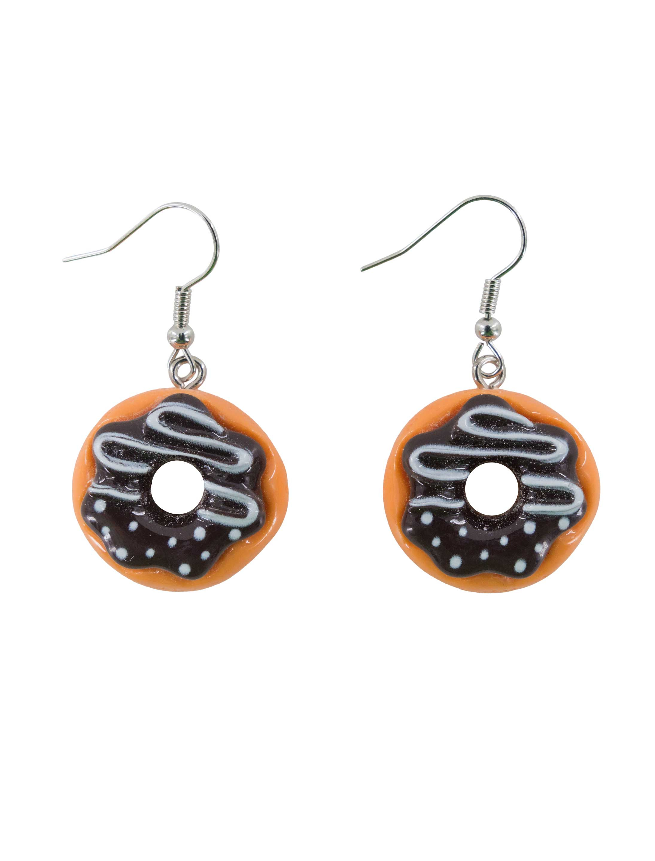 Kostümzubehör Ohrringe Donuts braun