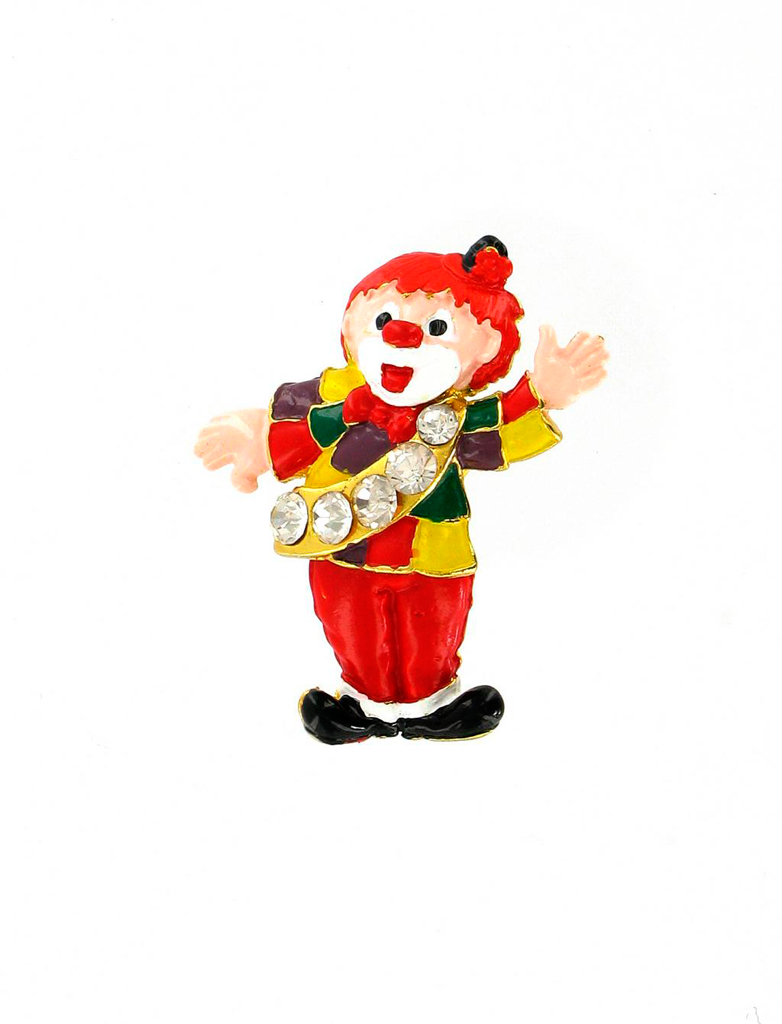 Kostümzubehör Pin Clown Schärpe mit Strass bewegliche Beine Farbe: mehrfarbig