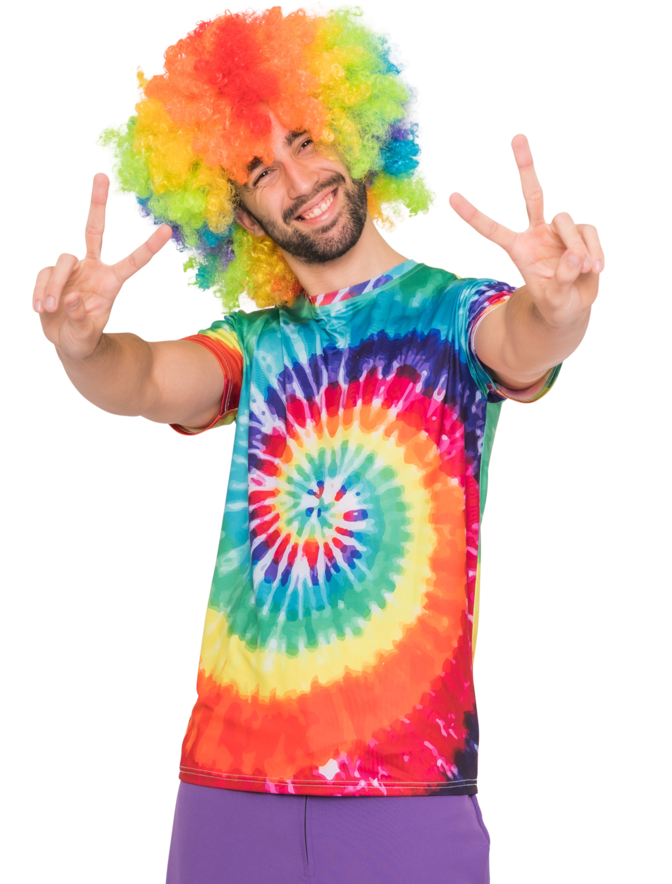 T-Shirt Batik Herren rainbow L/XL