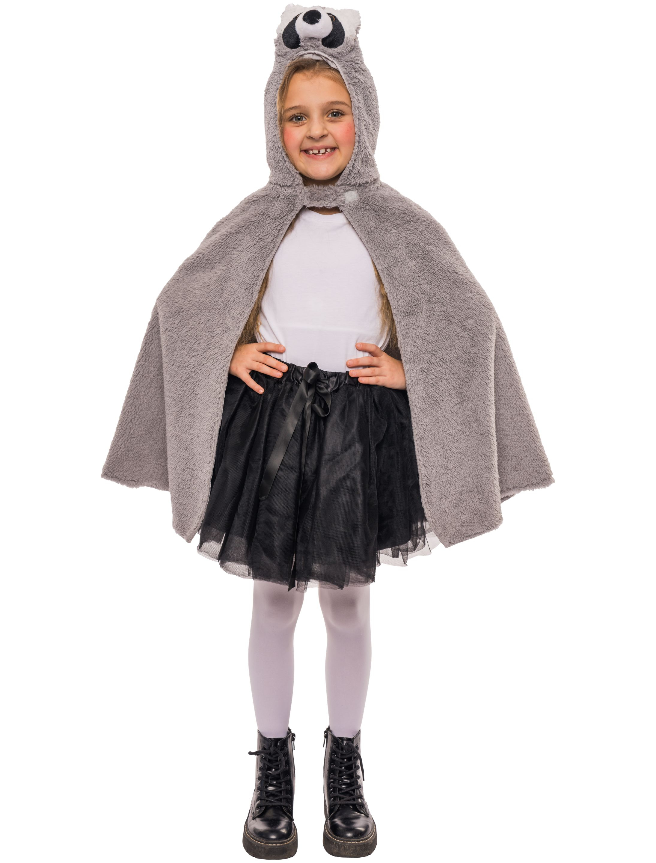 Umhang Waschbär Kinder grau 4-5 Jahre