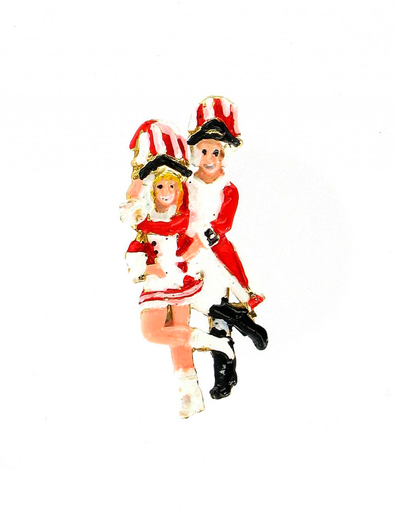 Kostümzubehör Pin Funkenpaar rot/weiß