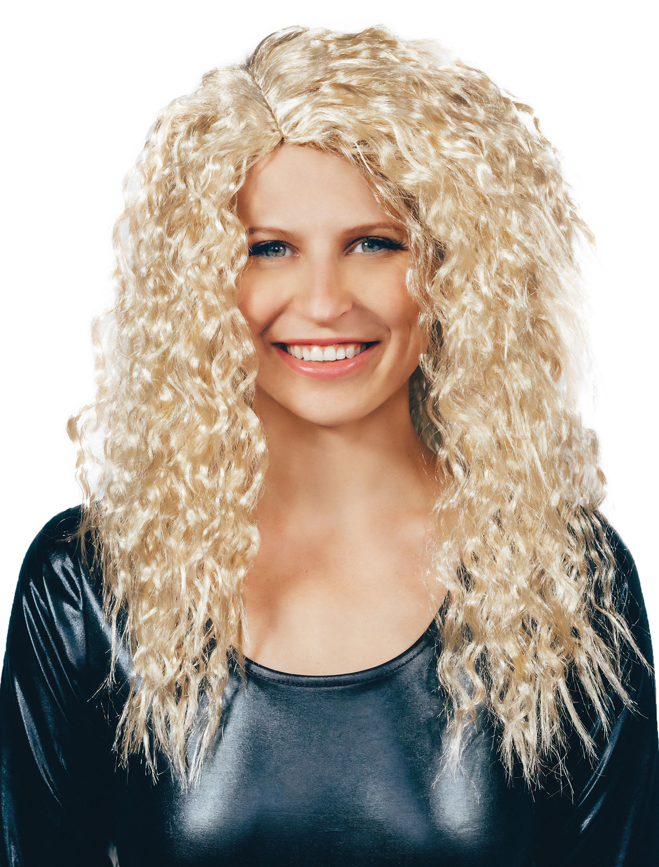 Kostümzubehör Perücke 80er Langhaar lockig blond