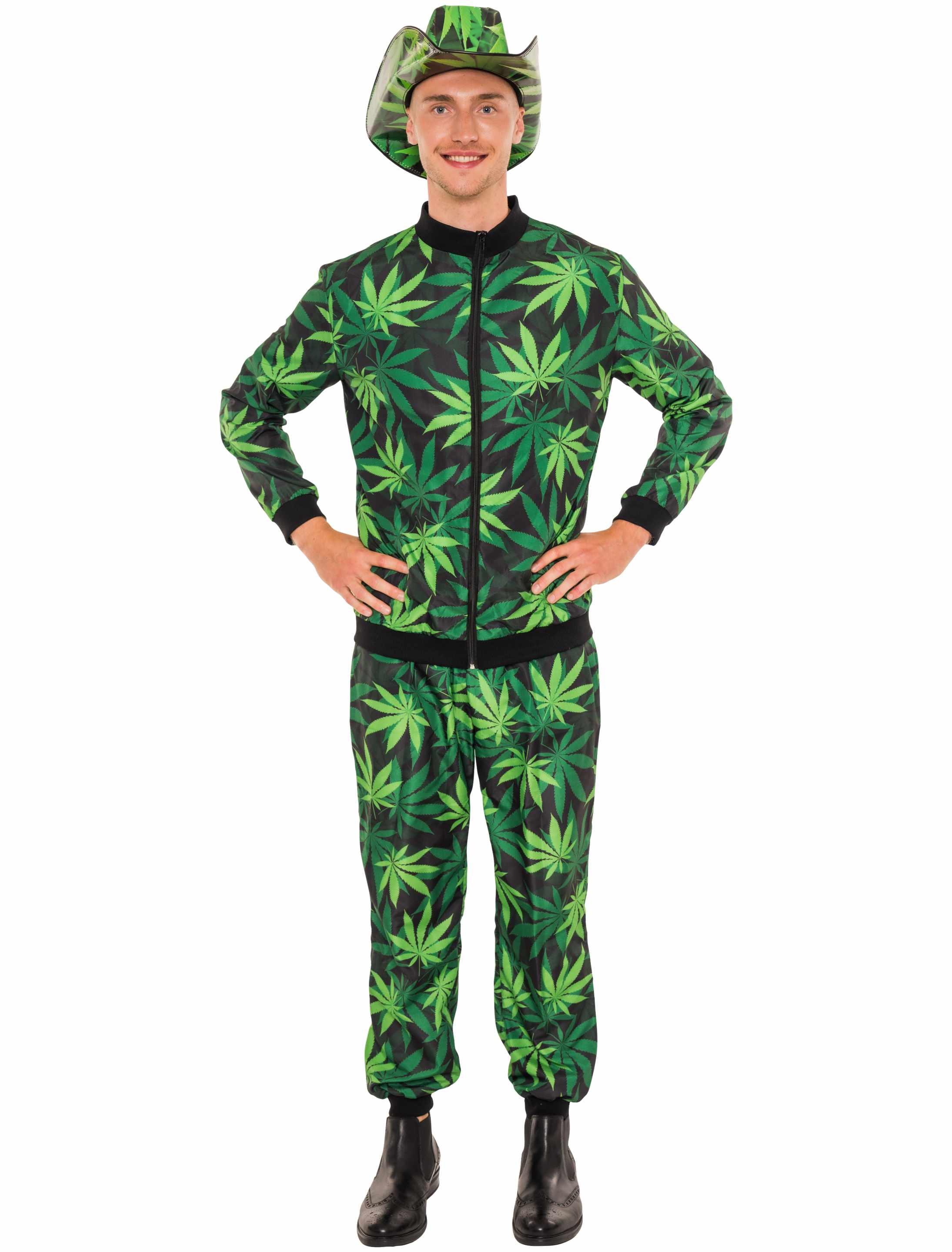 Jogginganzug Cannabis 2-tlg. Herren grün/schwarz XL/2XL