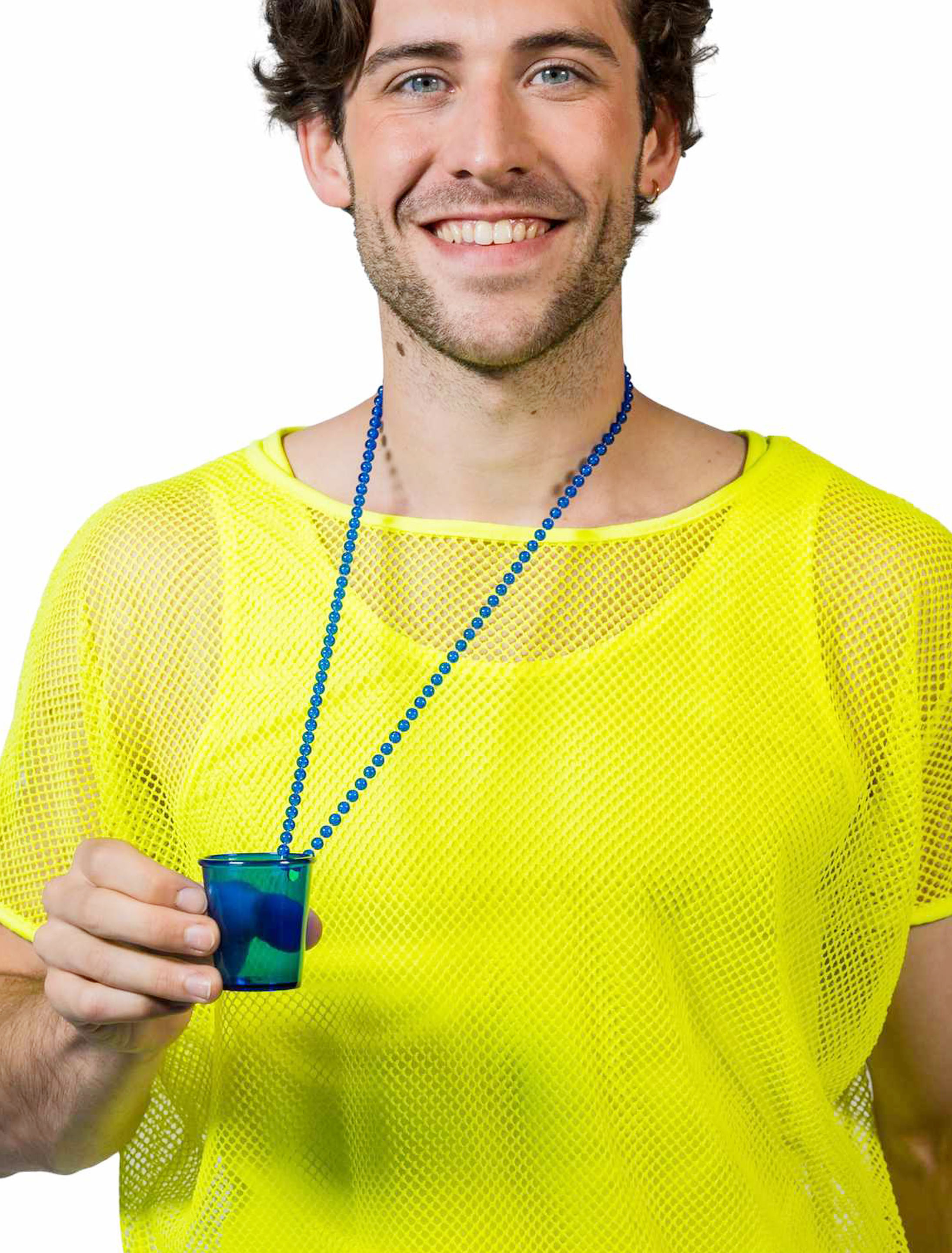 Kostümzubehör Halskette mit Shotglas blau