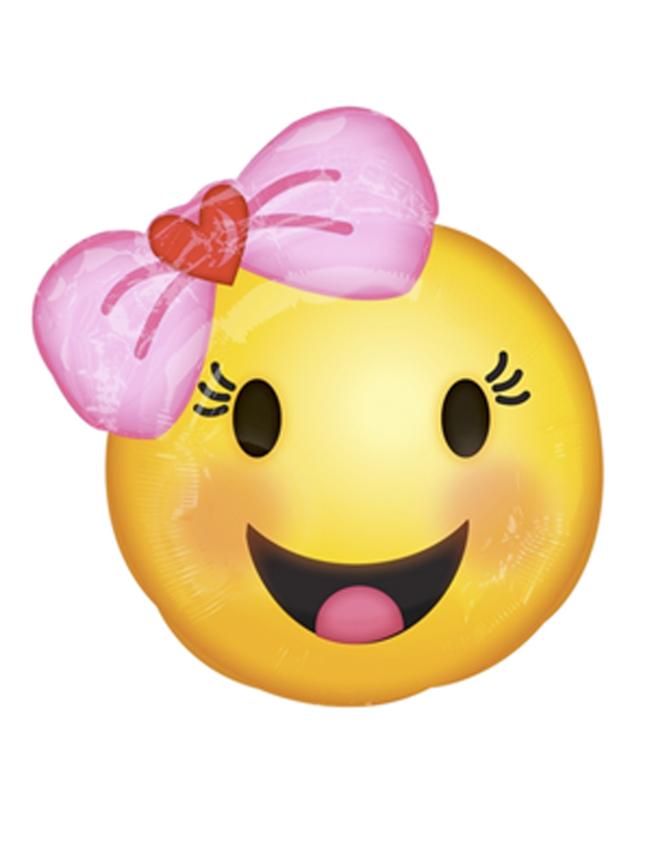 Folienballon Emoji m. Schleife nur für Luft geeignet Farbe: