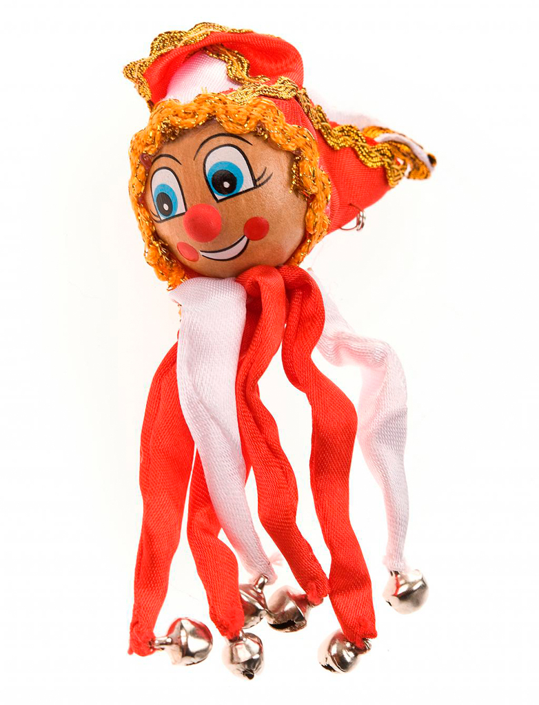 Kostümzubehör Anstecker Clown Komiteemütze rot/weiß 13cm