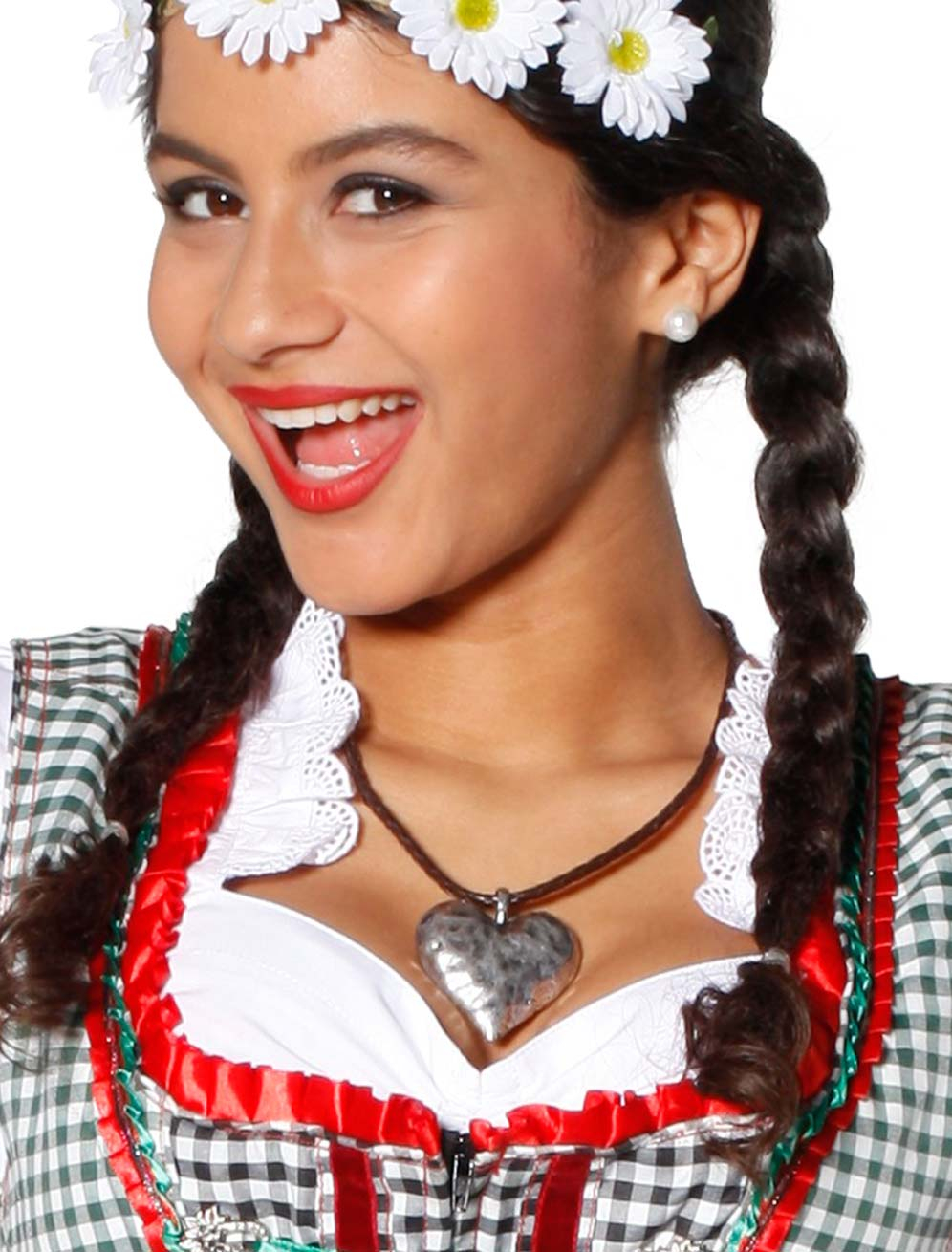 Kostümzubehör Kette Herz silber