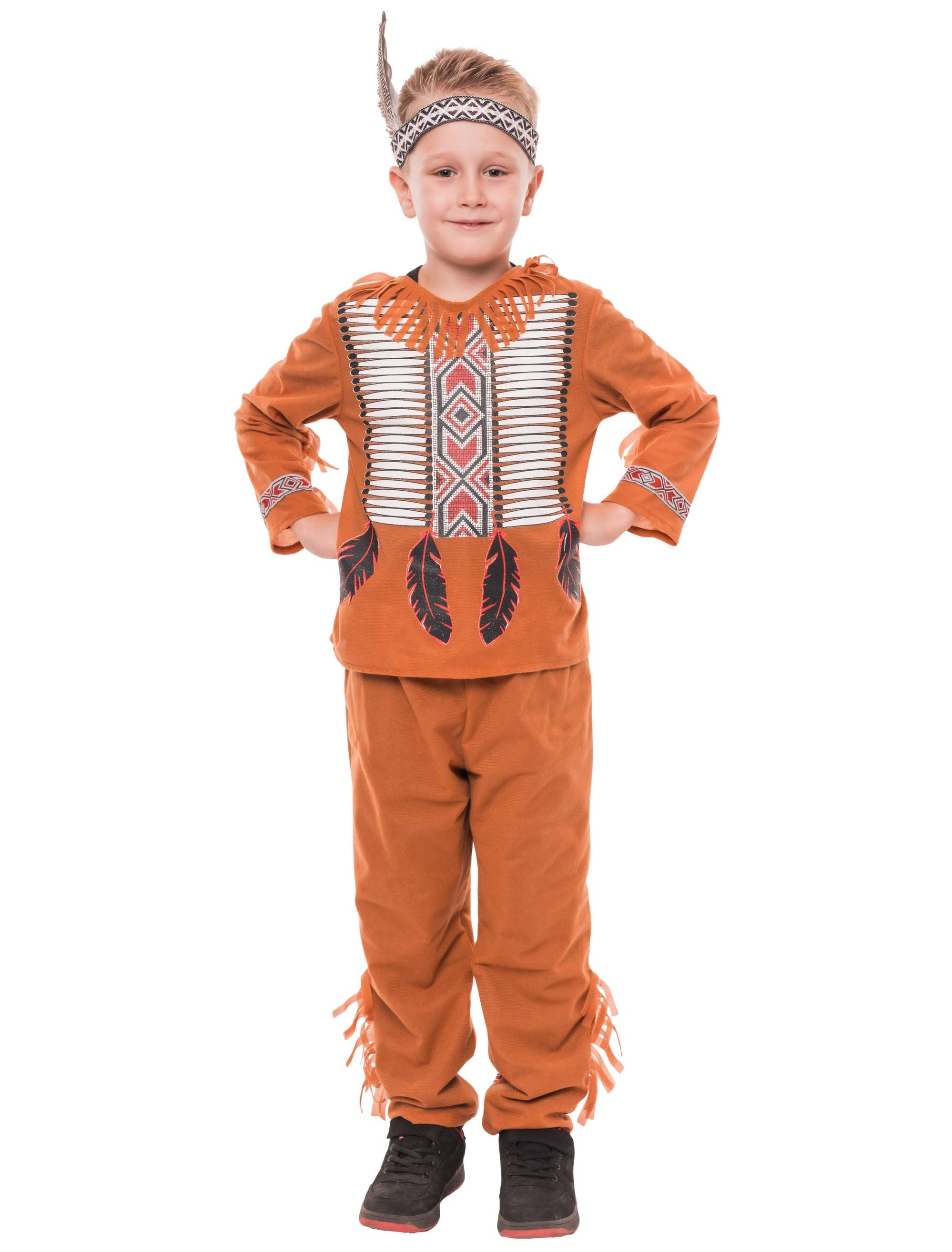 Kostüm Native American 2-tlg. Kinder braun 4-6 Jahre