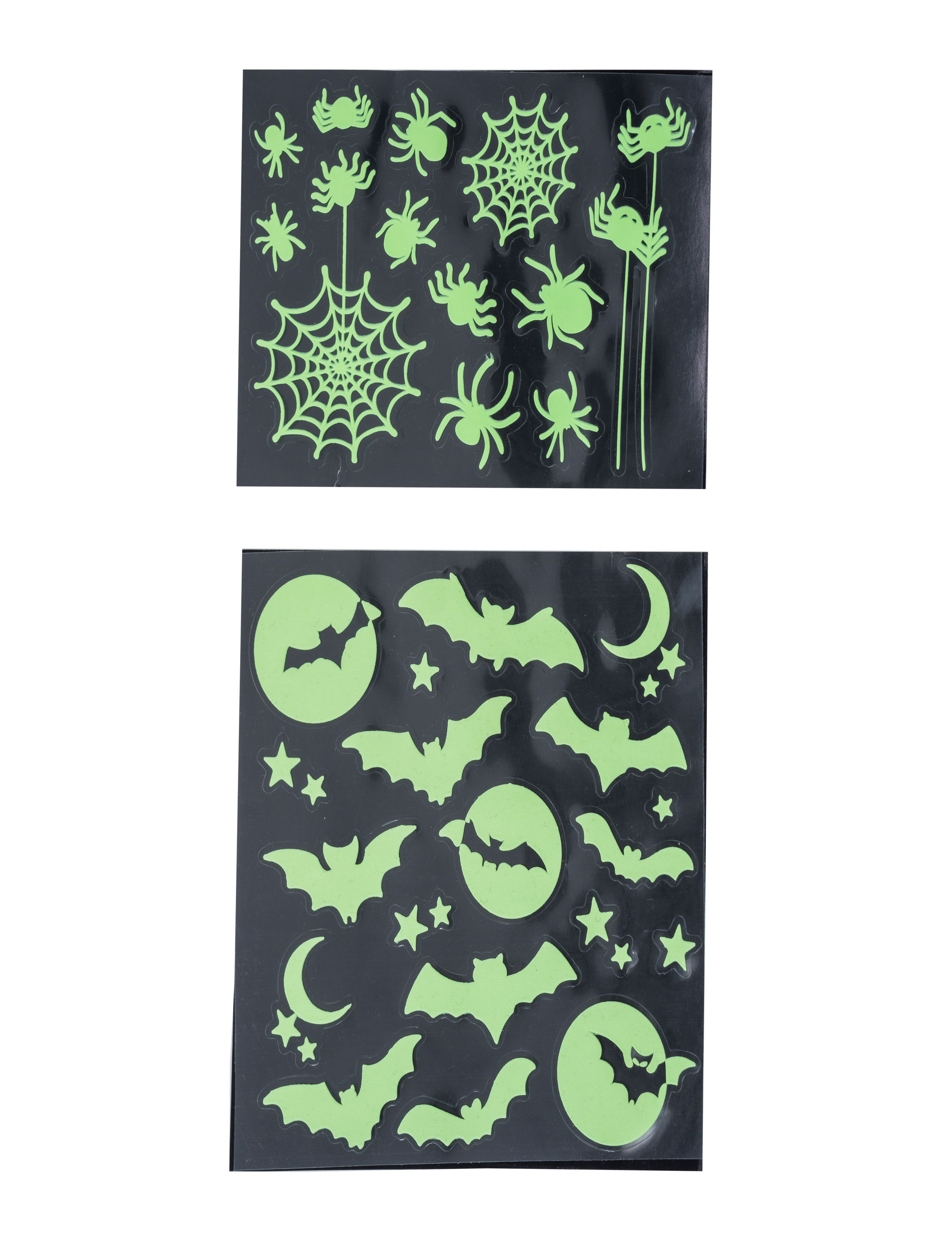 Kostümzubehör Sticker Fledermaus/Spinnen leuchtend Farbe: grün