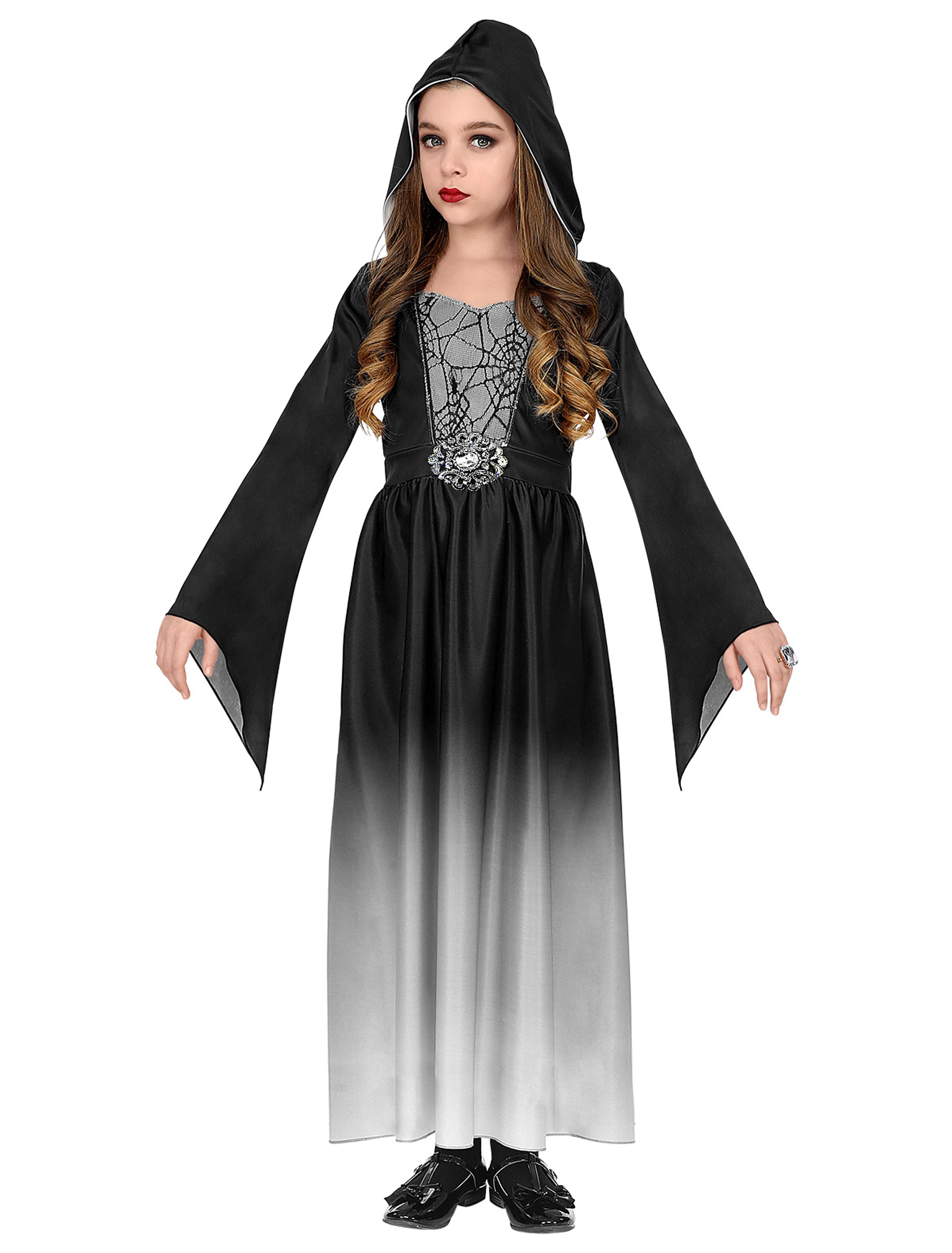 Kleid Gothic Girl schwarz/weiß