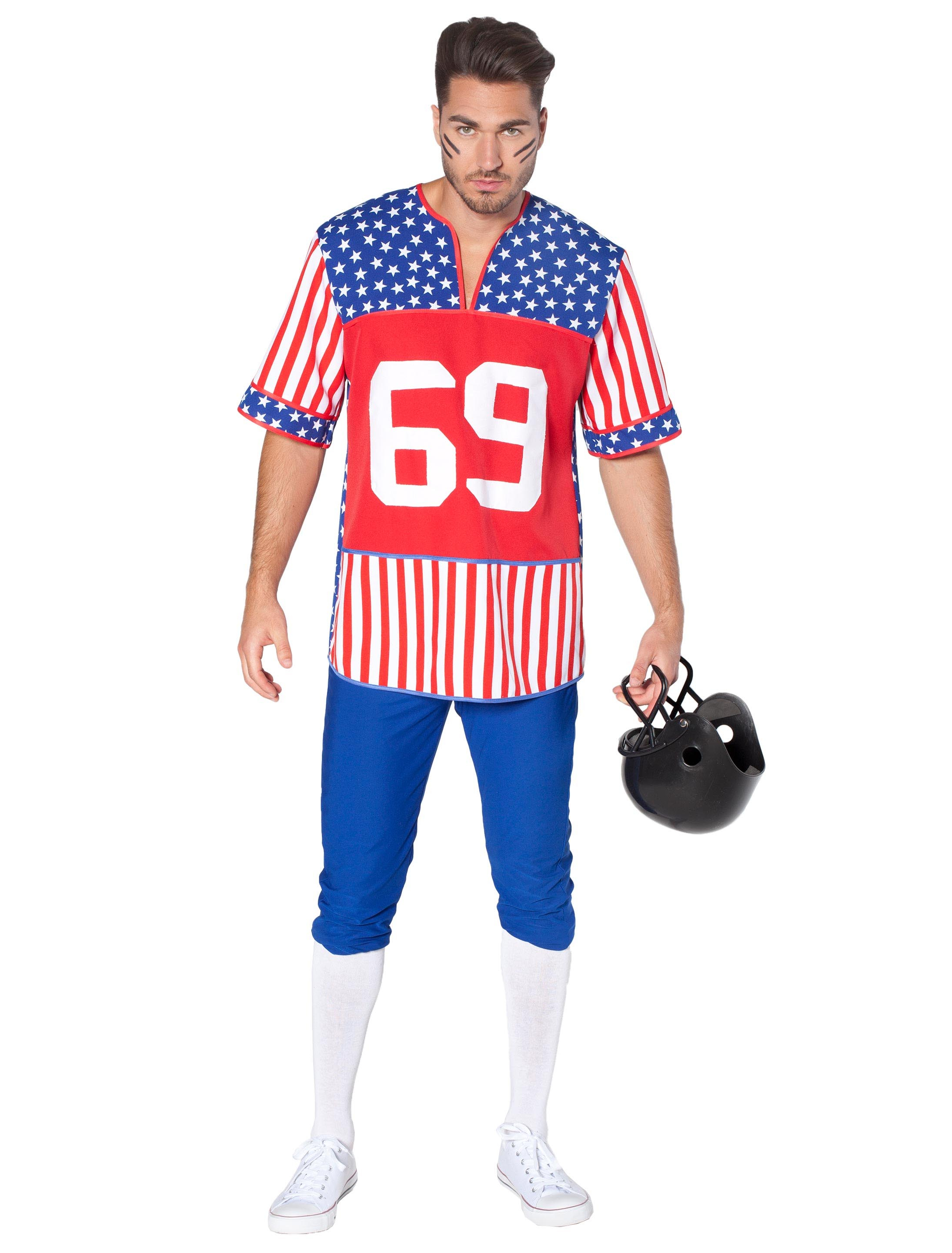 Rugby Stars and Stripes 2tlg. Herren rot/blau 5XL