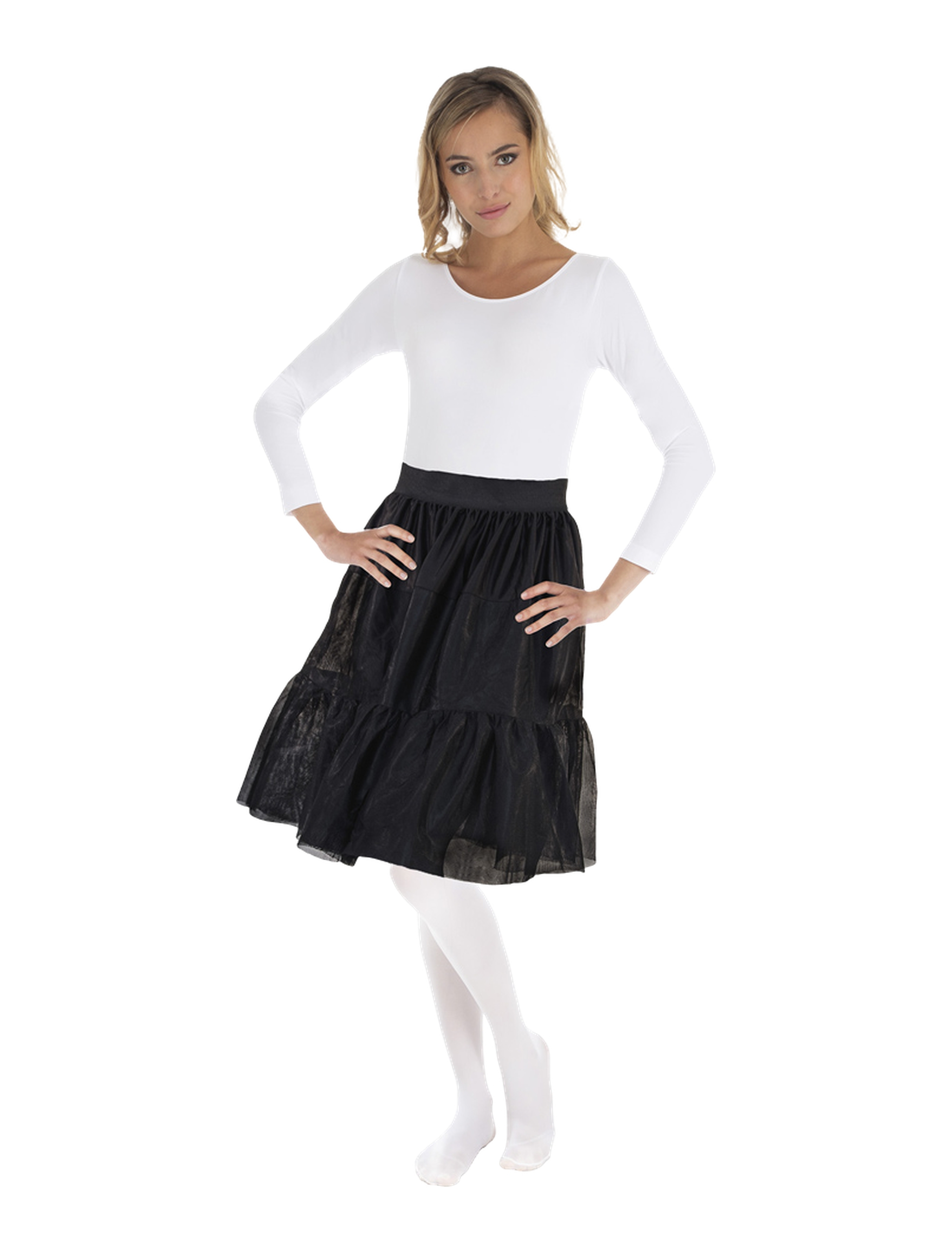 Petticoat lang Damen schwarz S/M