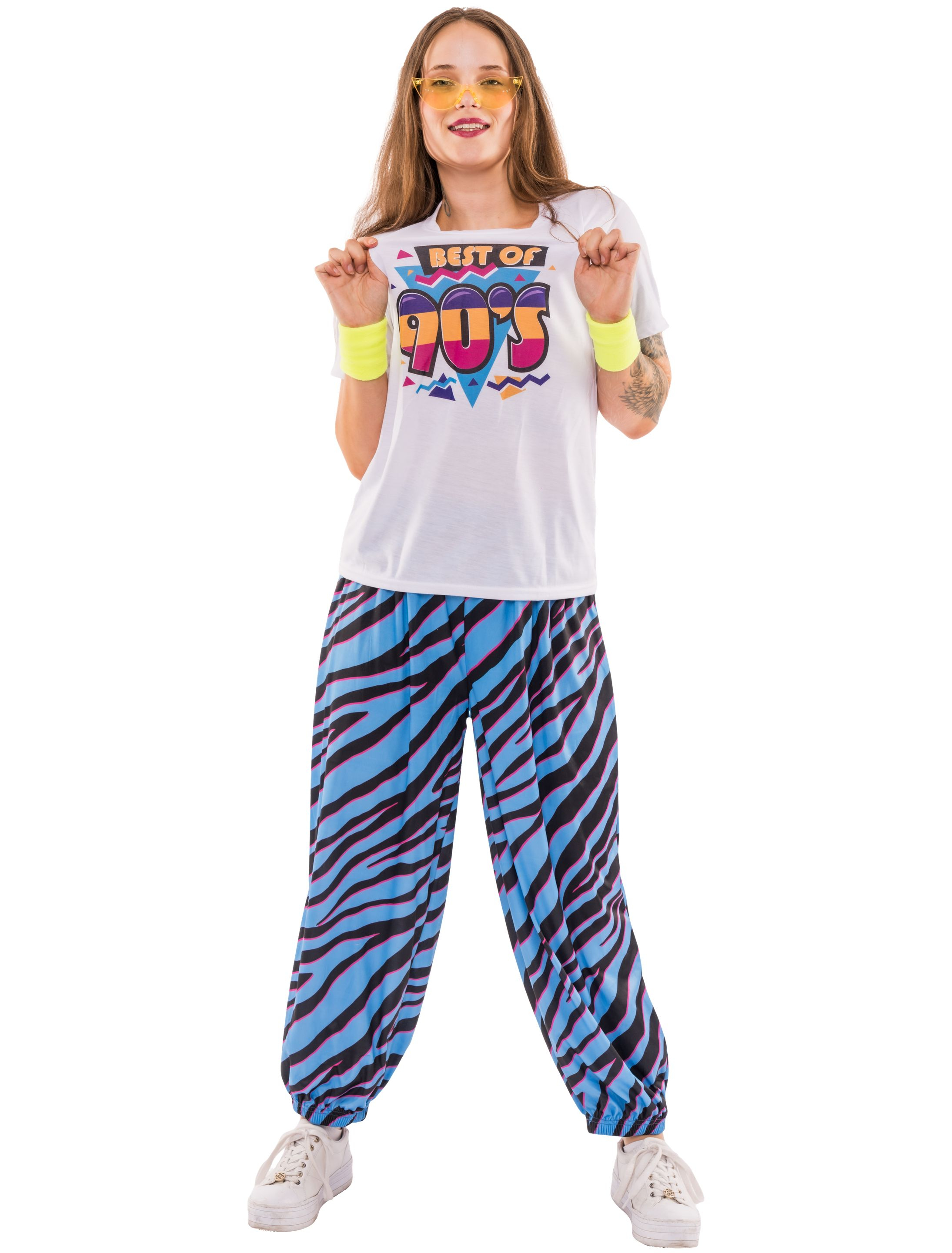 T-Shirt 90er Print weiß S