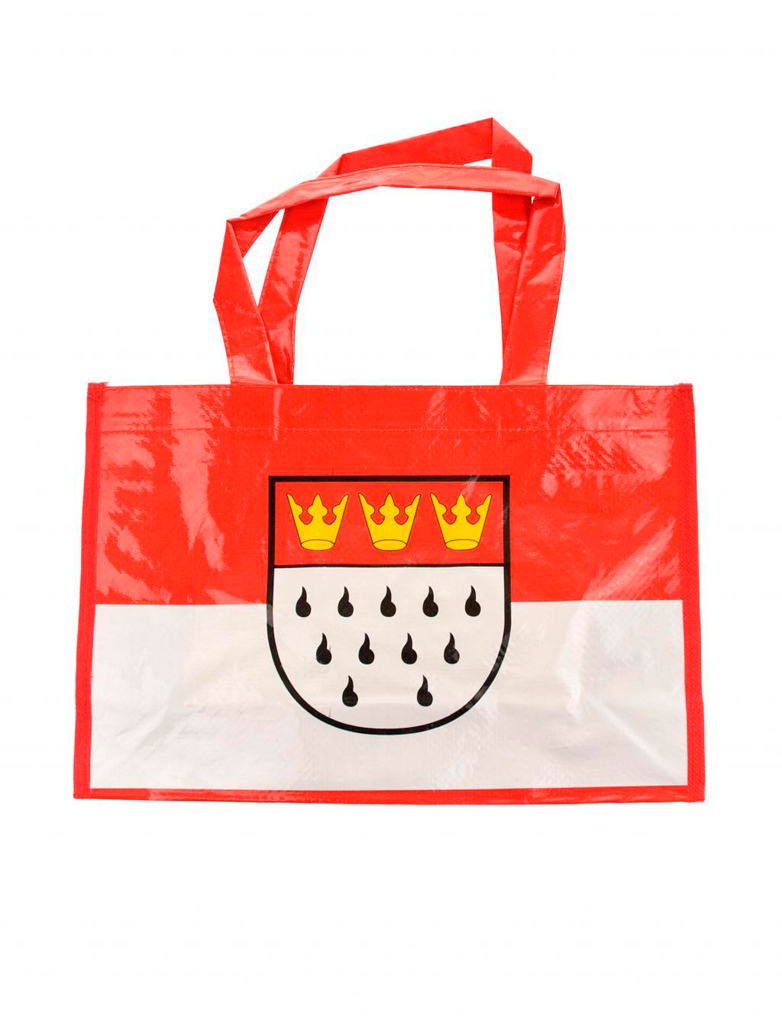 Kostümzubehör Tasche Köln Wappen klein 33x12x25cm Farbe: rot/weiß