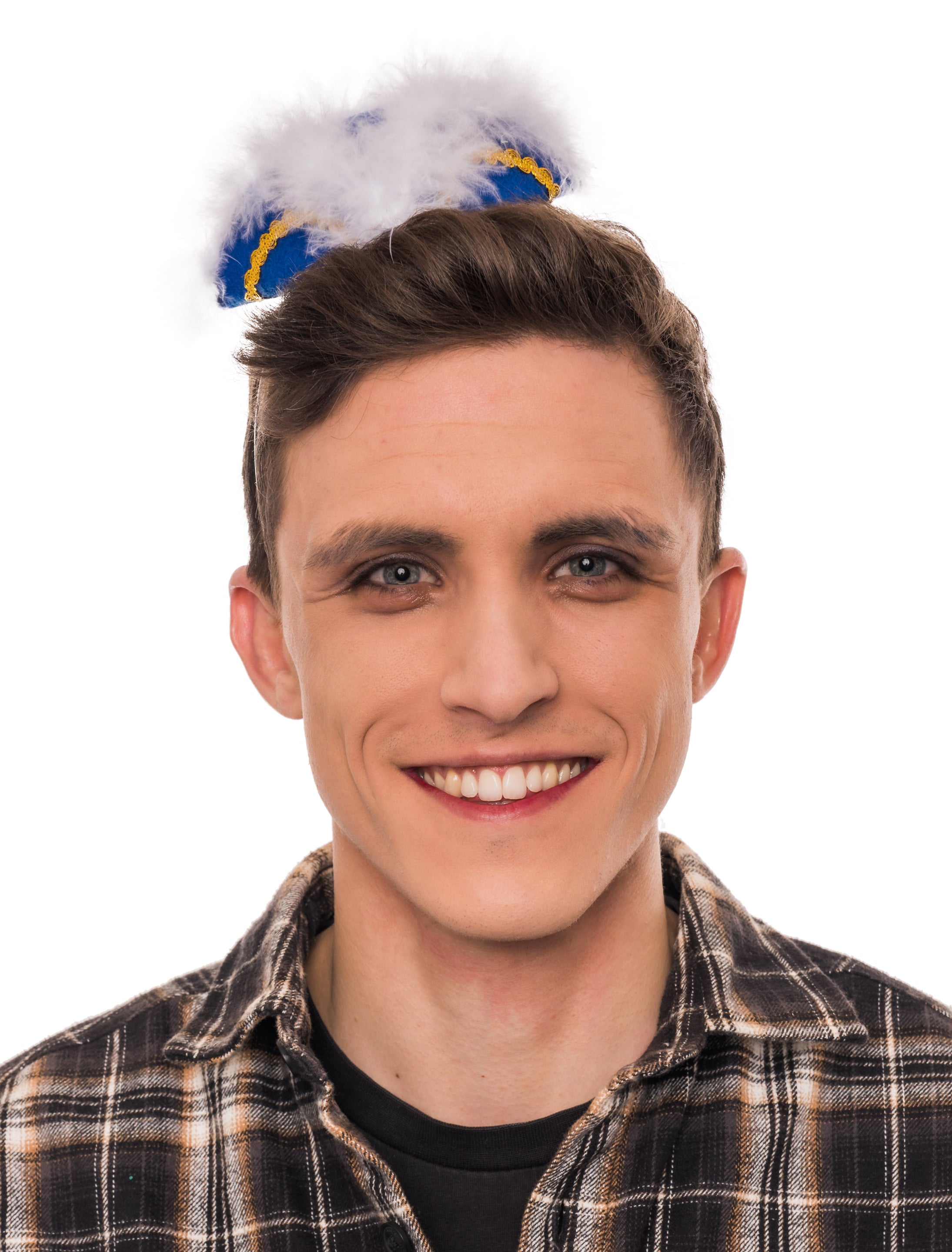 Kostümzubehör Haarreif Mini Dreispitz Damen blau/weiß