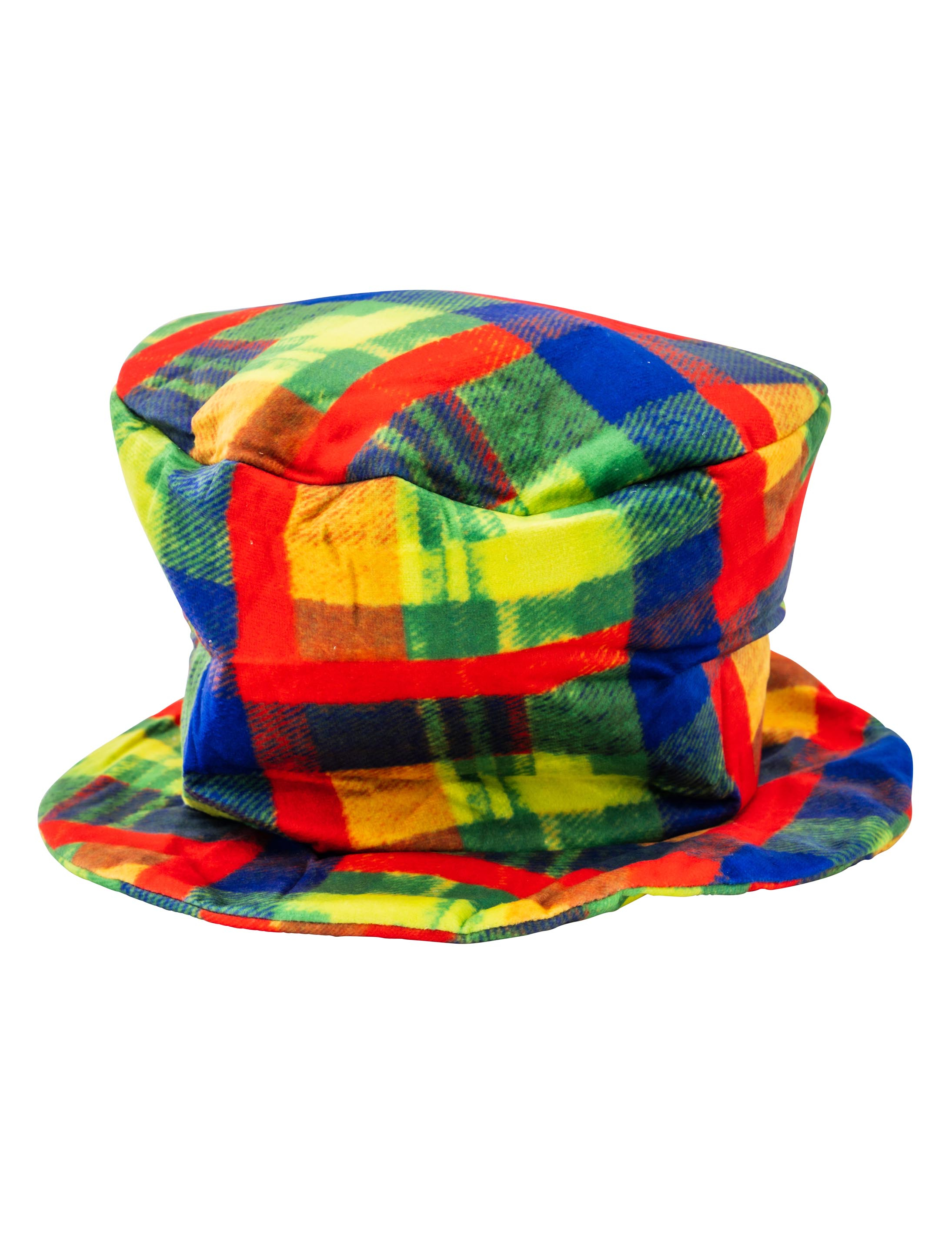 Kostümzubehör Zylinder Clown mit Karos bunt Farbe: bunt
