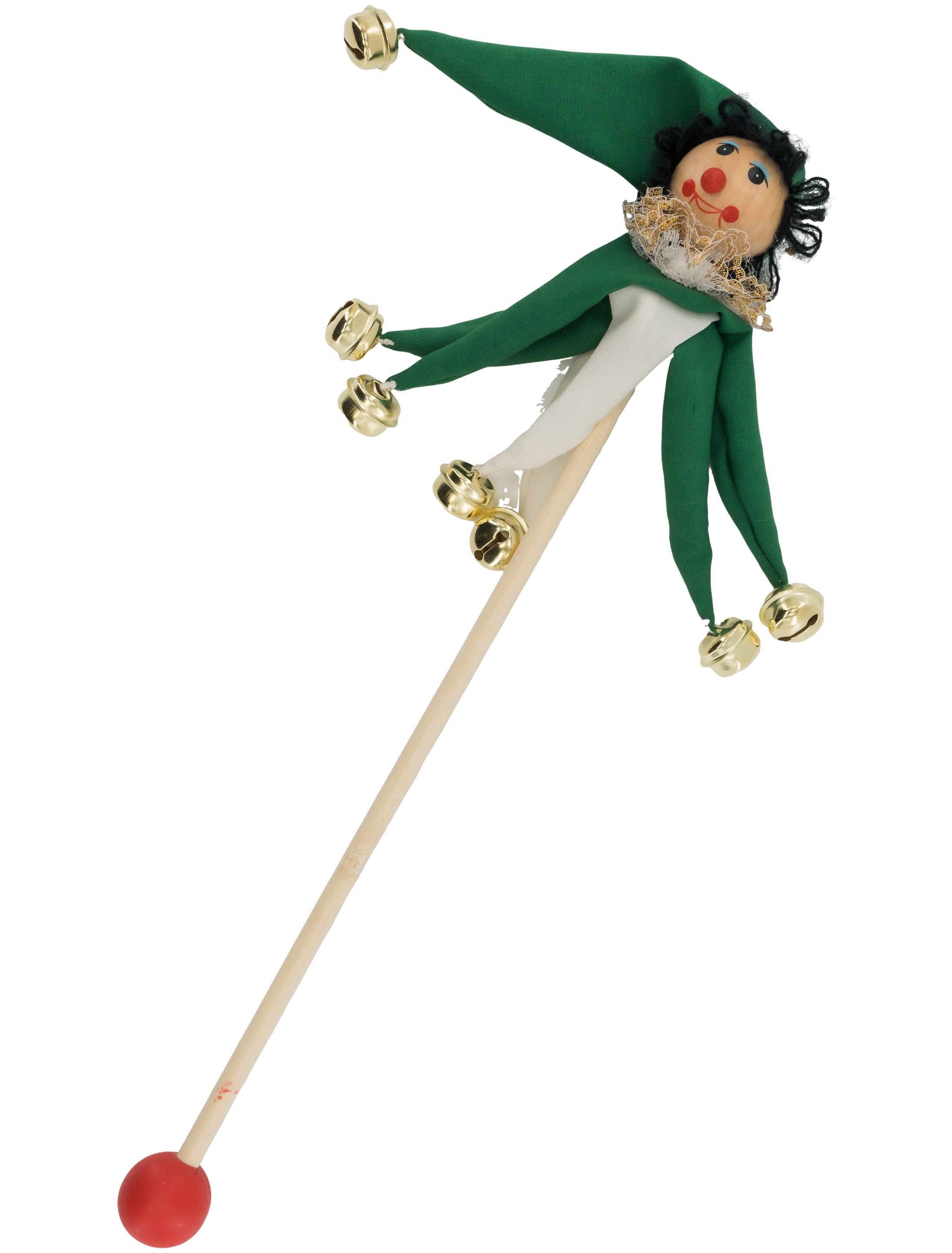 Kostümzubehör Narrenstab Clown weiß/grün