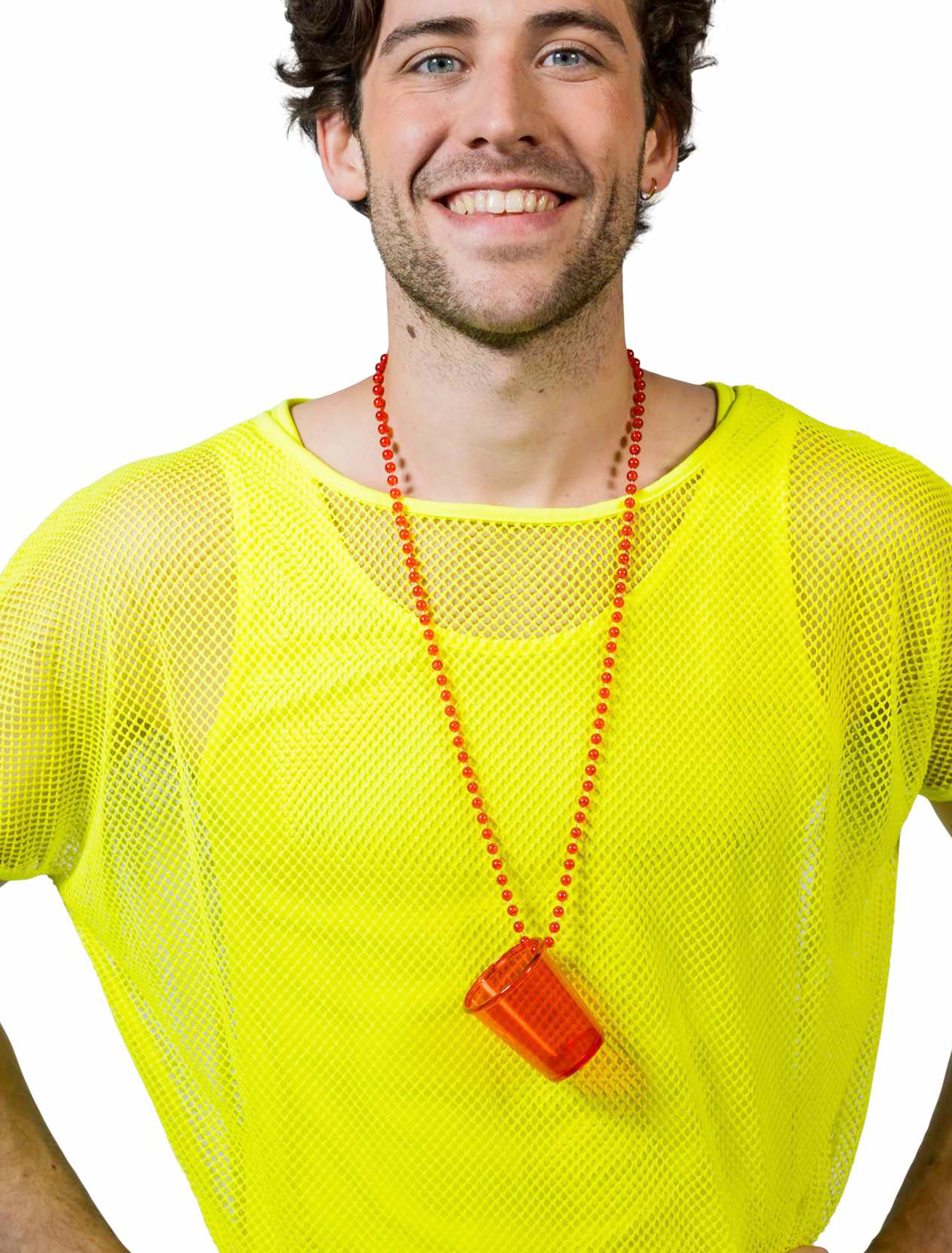 Kostümzubehör Halskette mit Shotglas rot