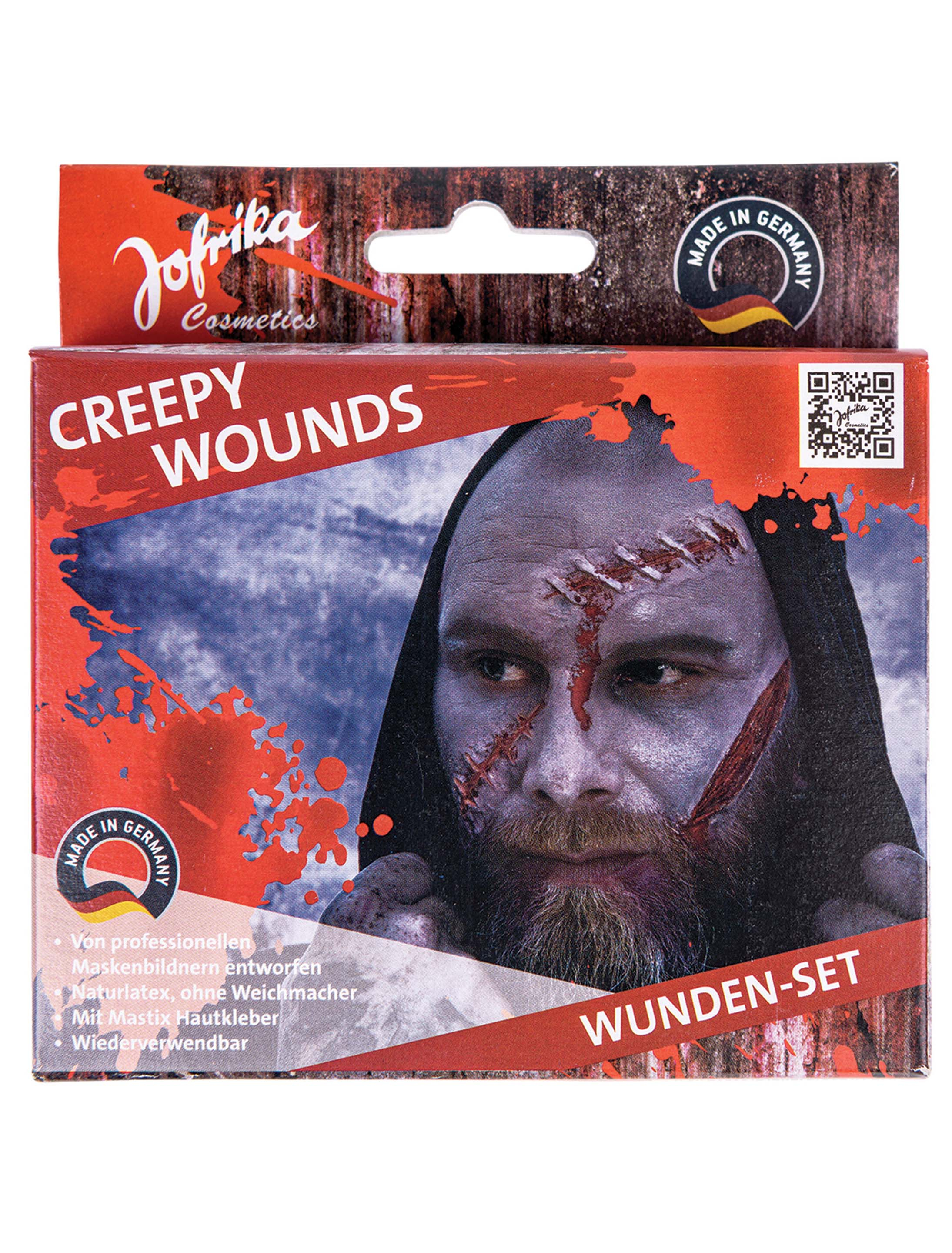 Latex Wunden-Set beige/rot