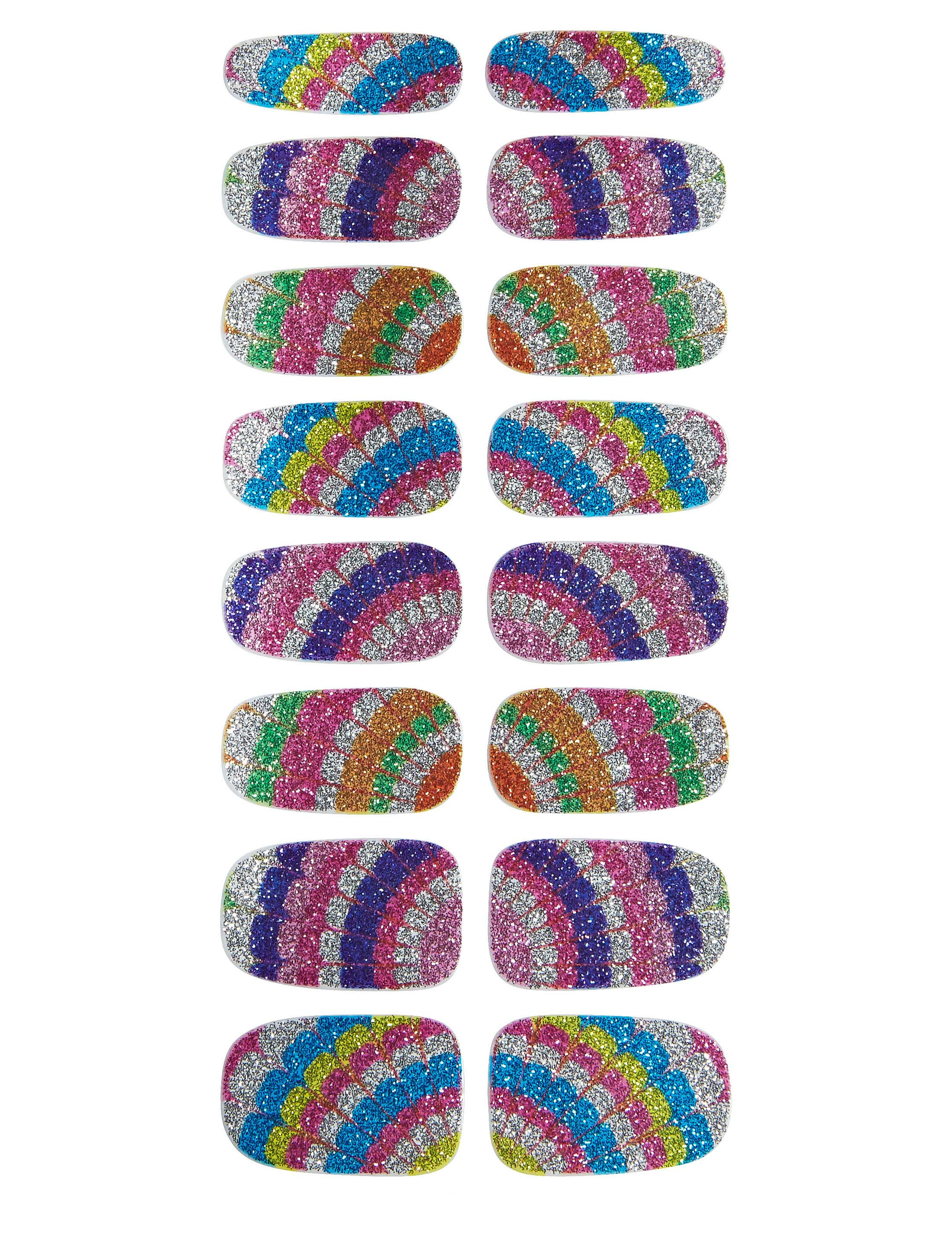 Nagelsticker Regenbogen Schminke für Karneval & Fasching Farbe: mehrfarbig