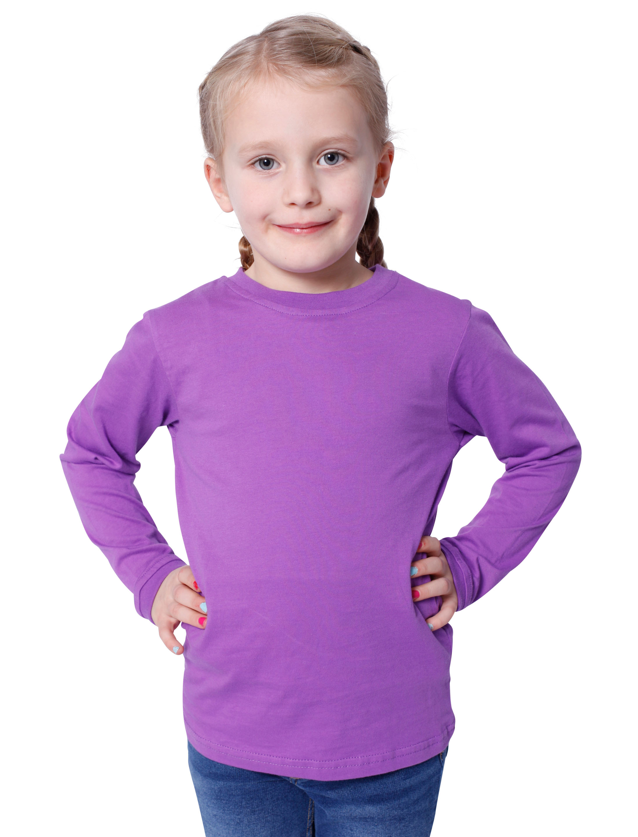 Shirt langarm Kinder lila