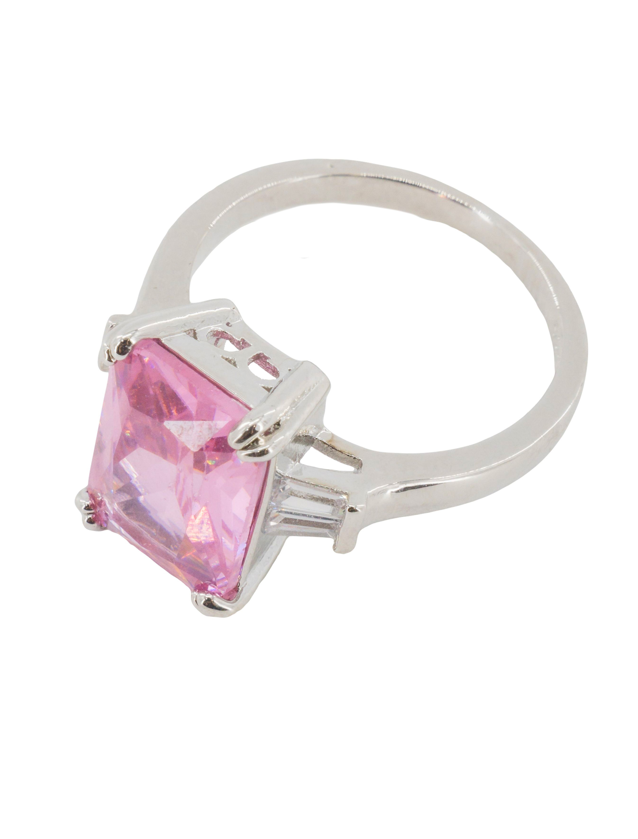 Kostümzubehör Ring mit Kristall rosa