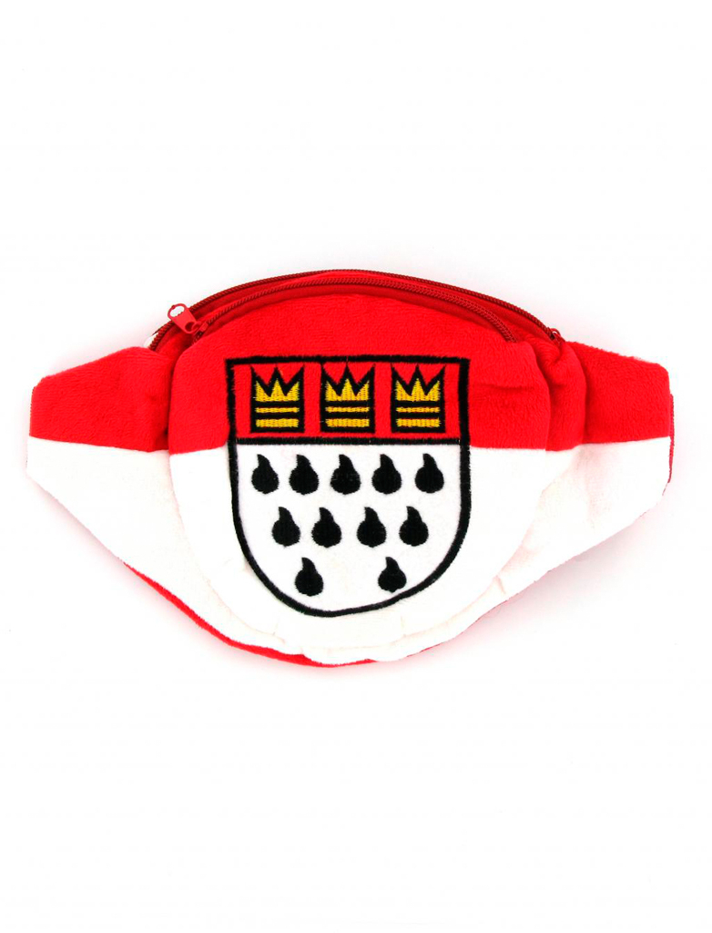 Kostümzubehör Bauchtasche oval Kölner Wappen rot/weiß