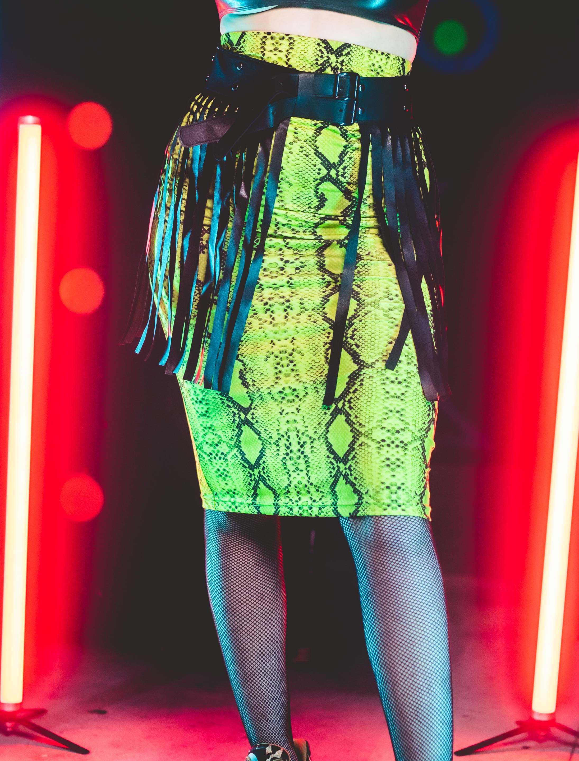 Kostümzubehör Gürtel mit Fransen schwarz S/M