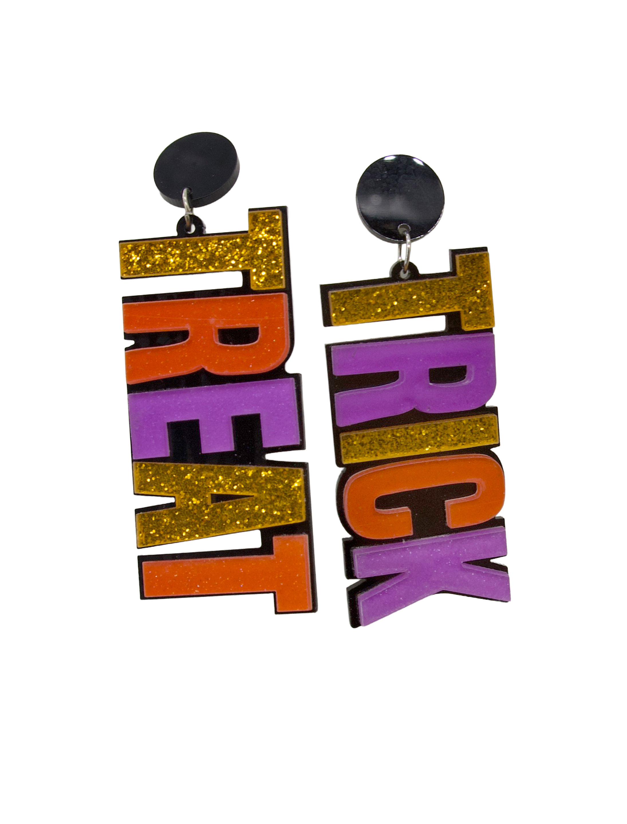 Kostümzubehör Ohrringe trick or treat bunt Farbe: bunt