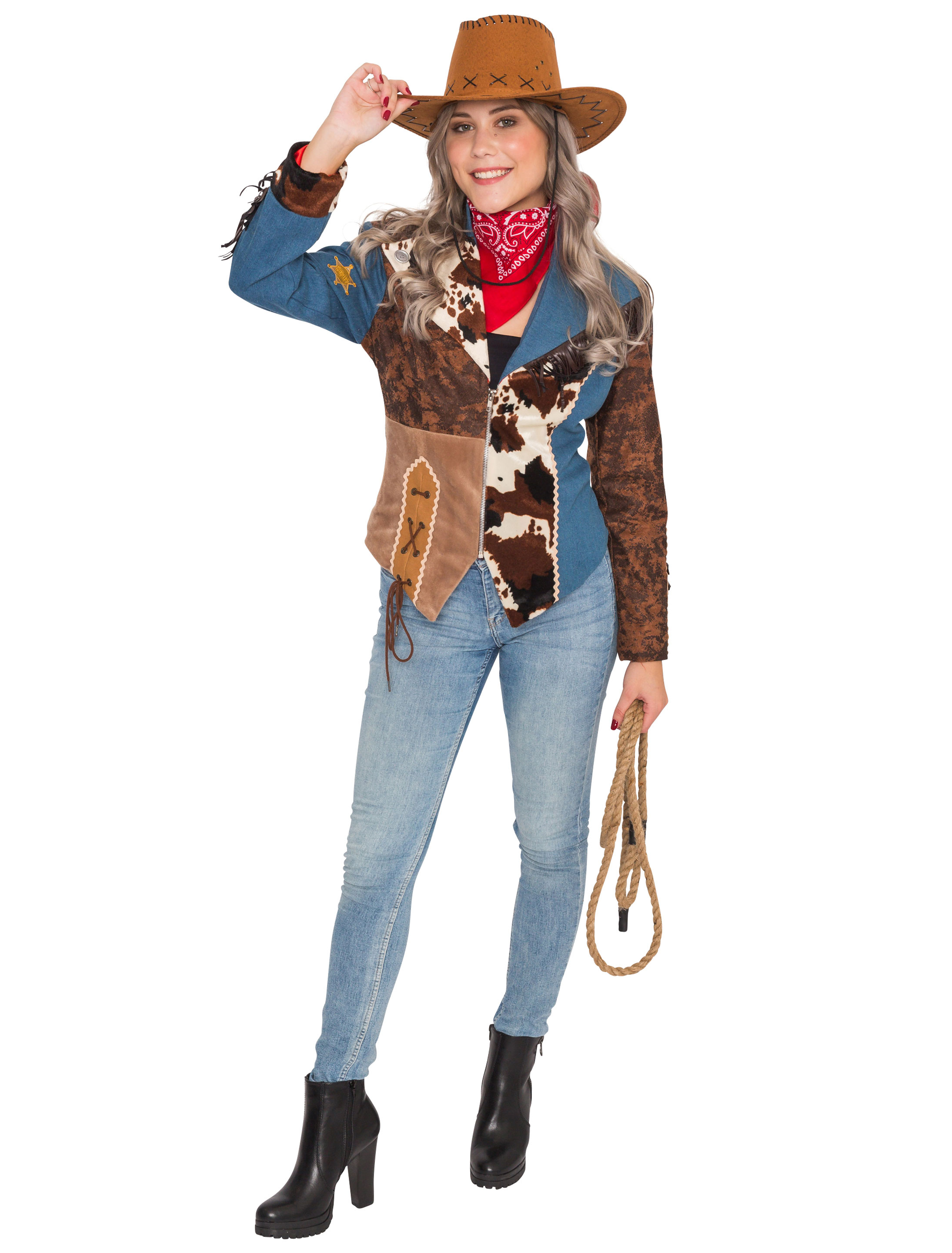 Jacke Western Damen braun M