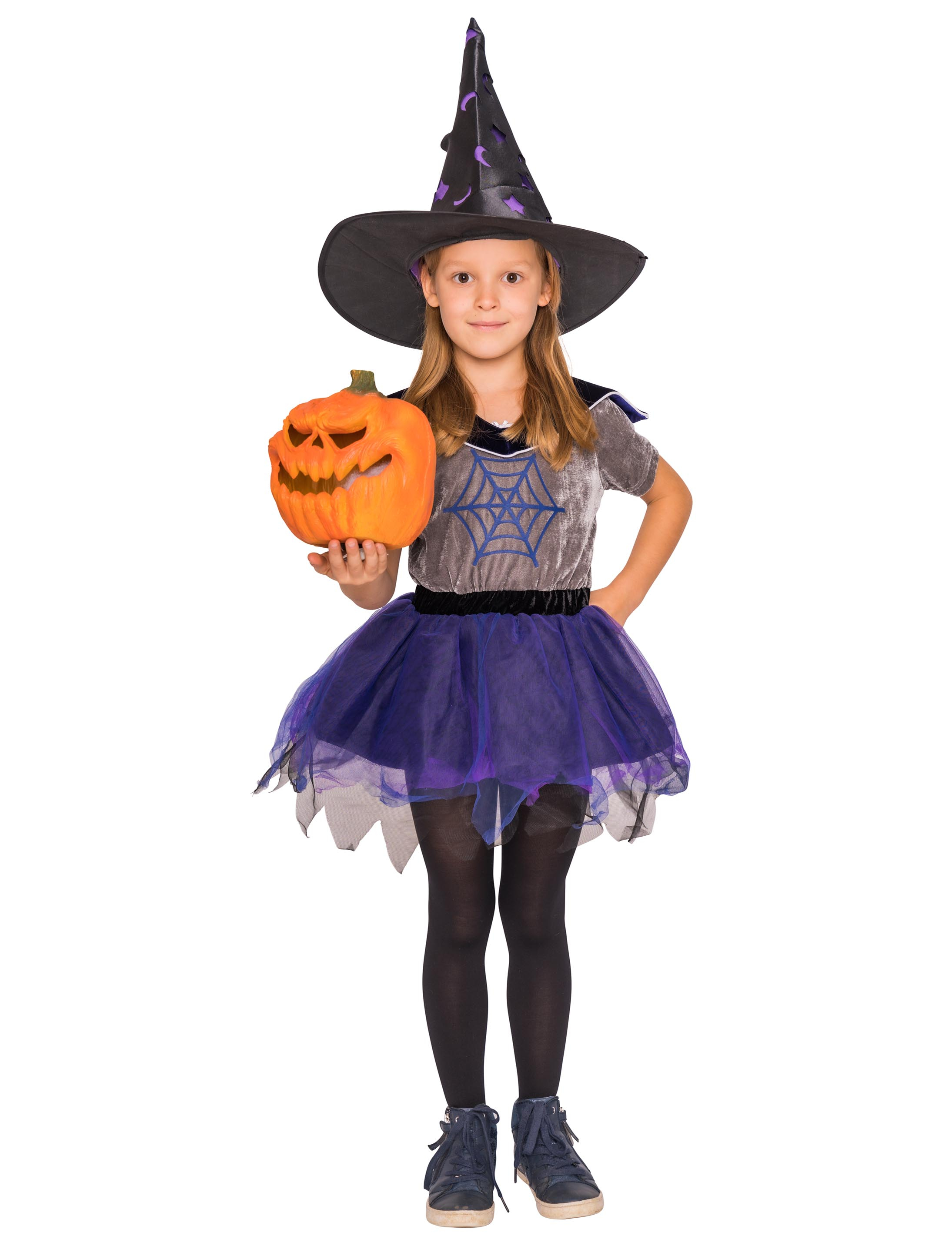 Kleid Hexe Kinder schwarz/blau 116-128