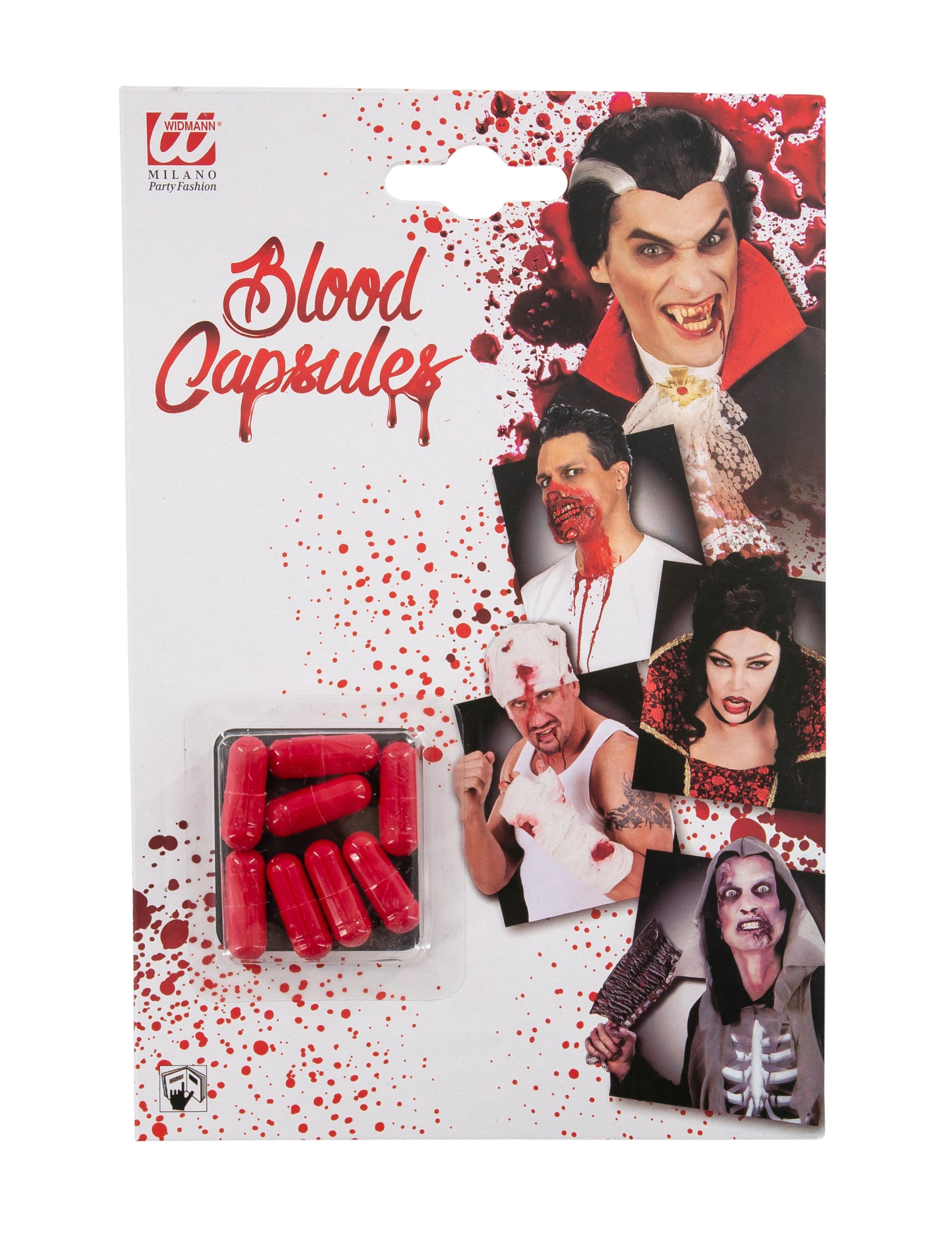 Blutkapseln 8 Stk. Schminke für Karneval & Fasching Farbe: rot