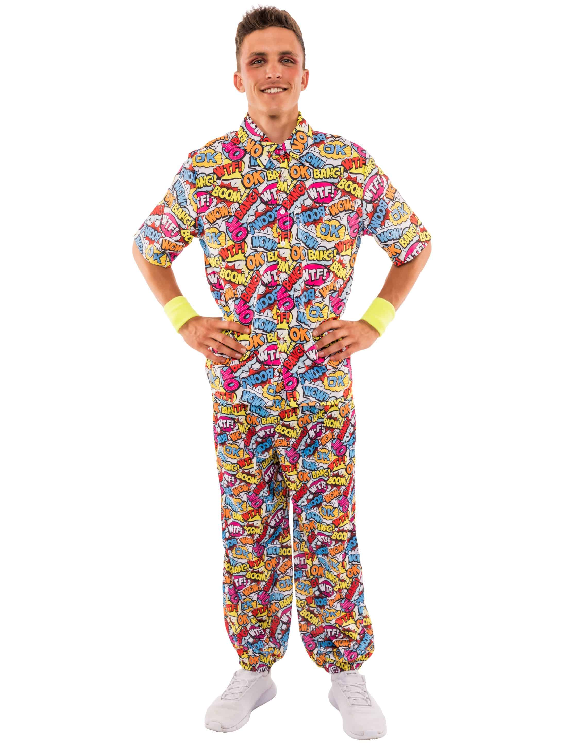 Hemd mit Comic Print Herren bunt M Farbe: bunt