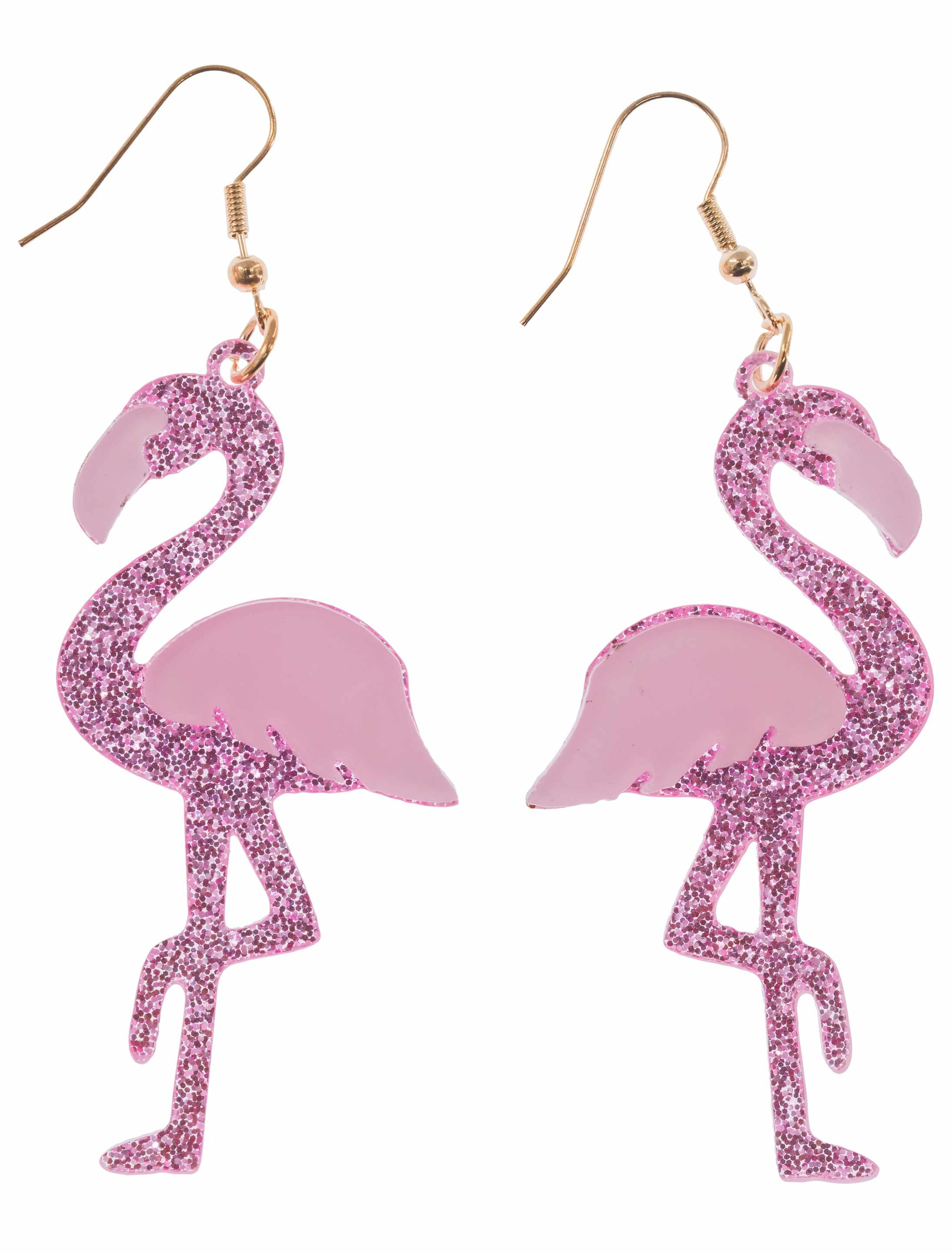 Kostümzubehör Ohrringe Flamingo rosa