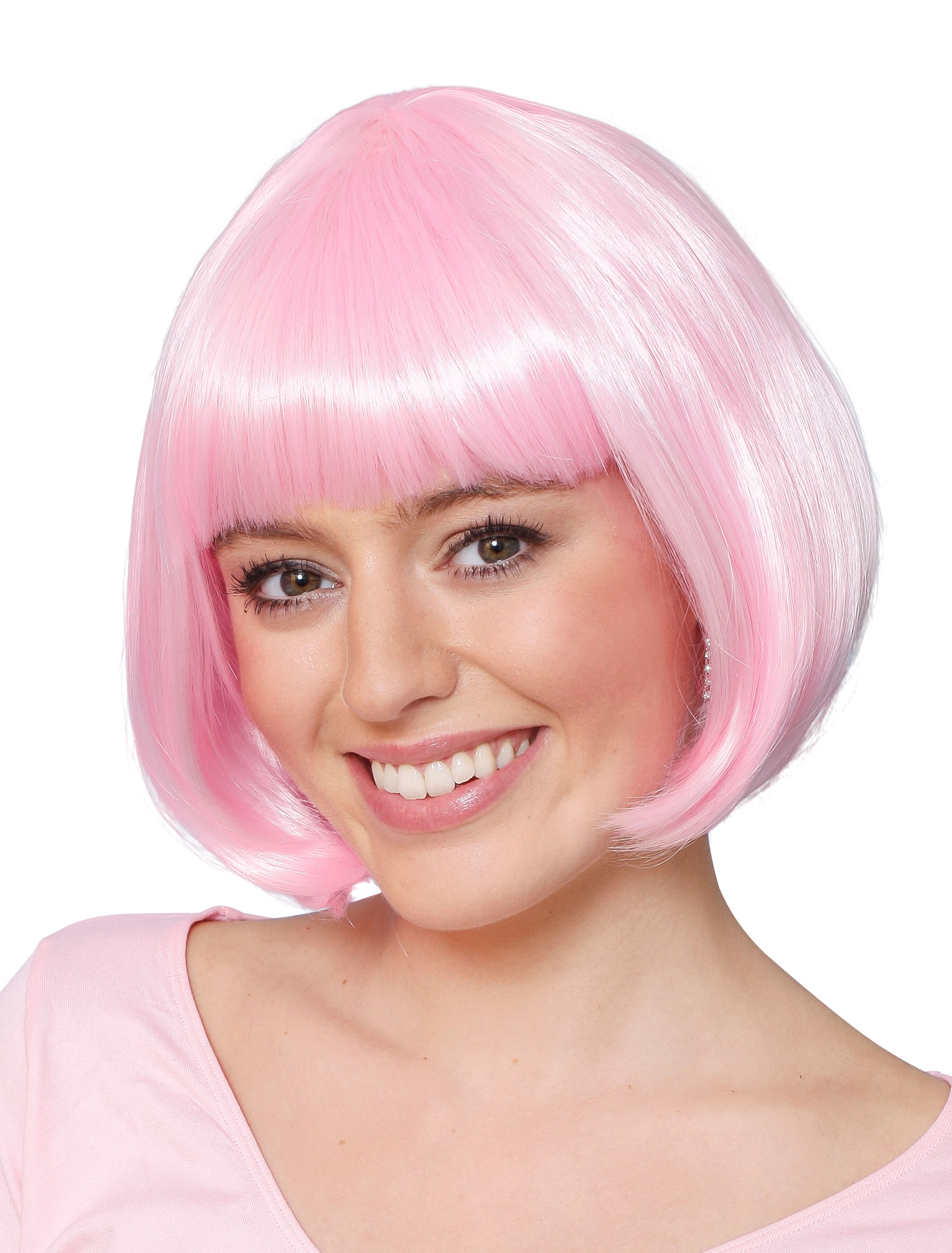 Kostümzubehör Kostümzubehör Perücke Pagenkopf rosa one size