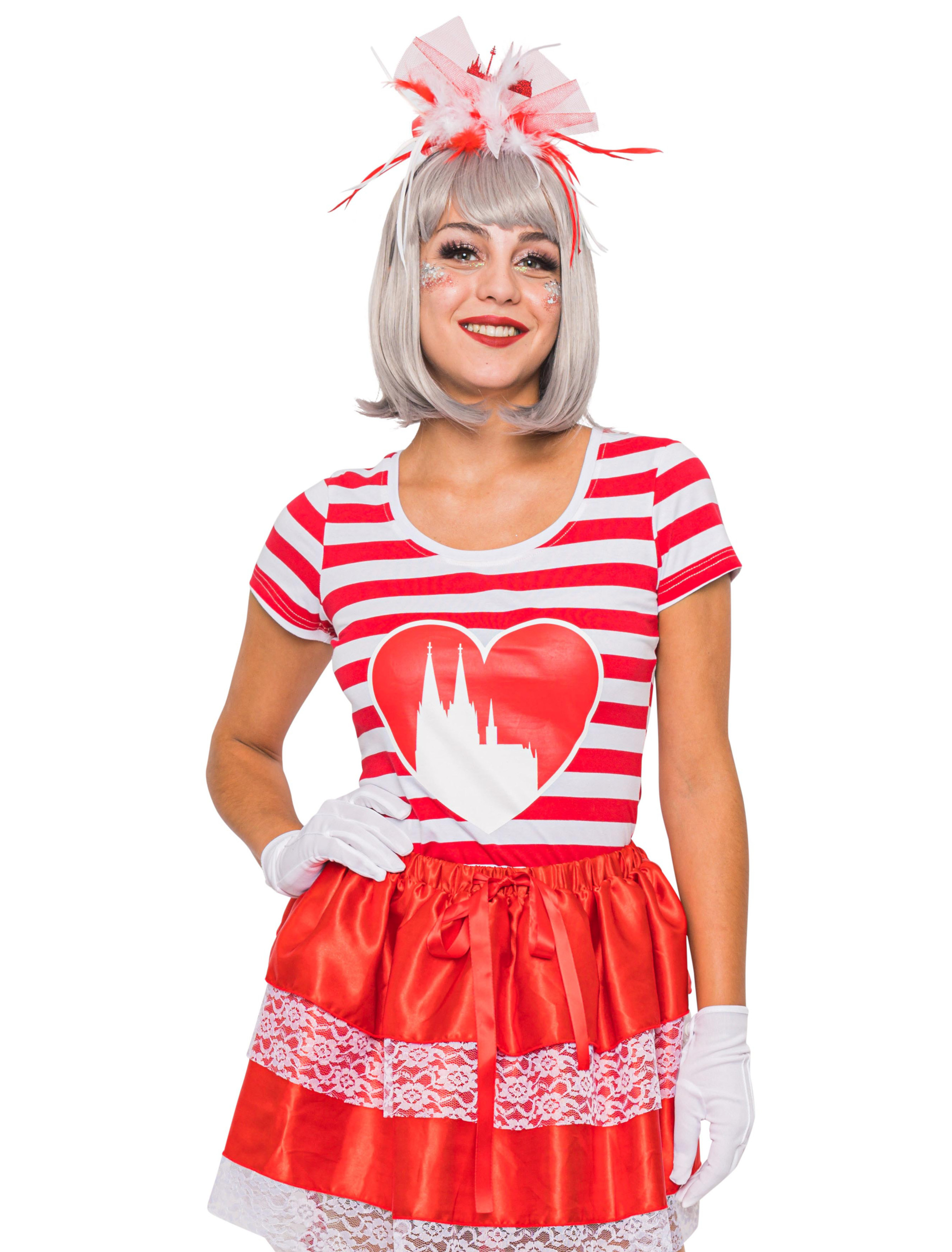 T-Shirt mit Dom und Herz Damen rot/weiß 3XL