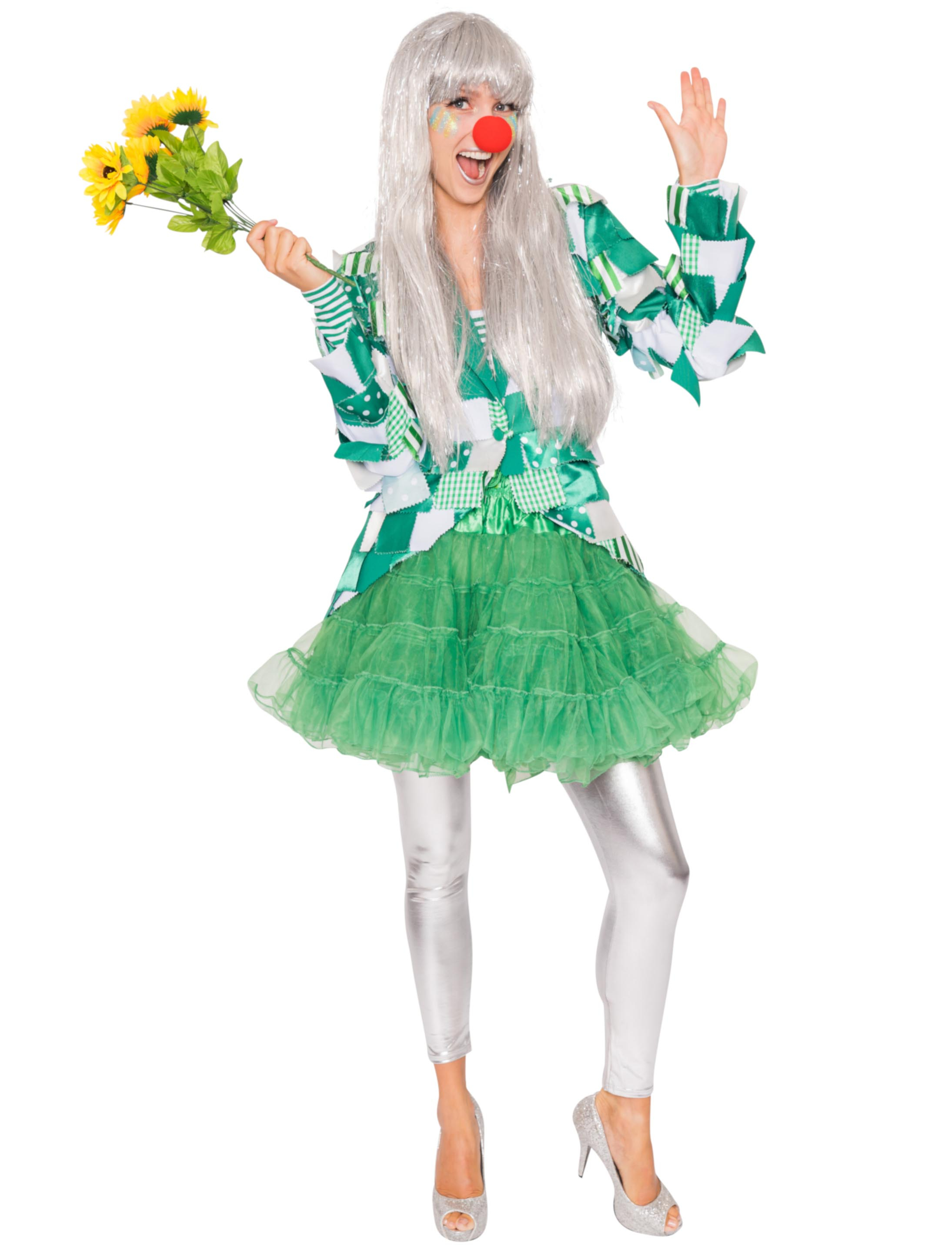 Lappenfrack Damen weiß/grün 48