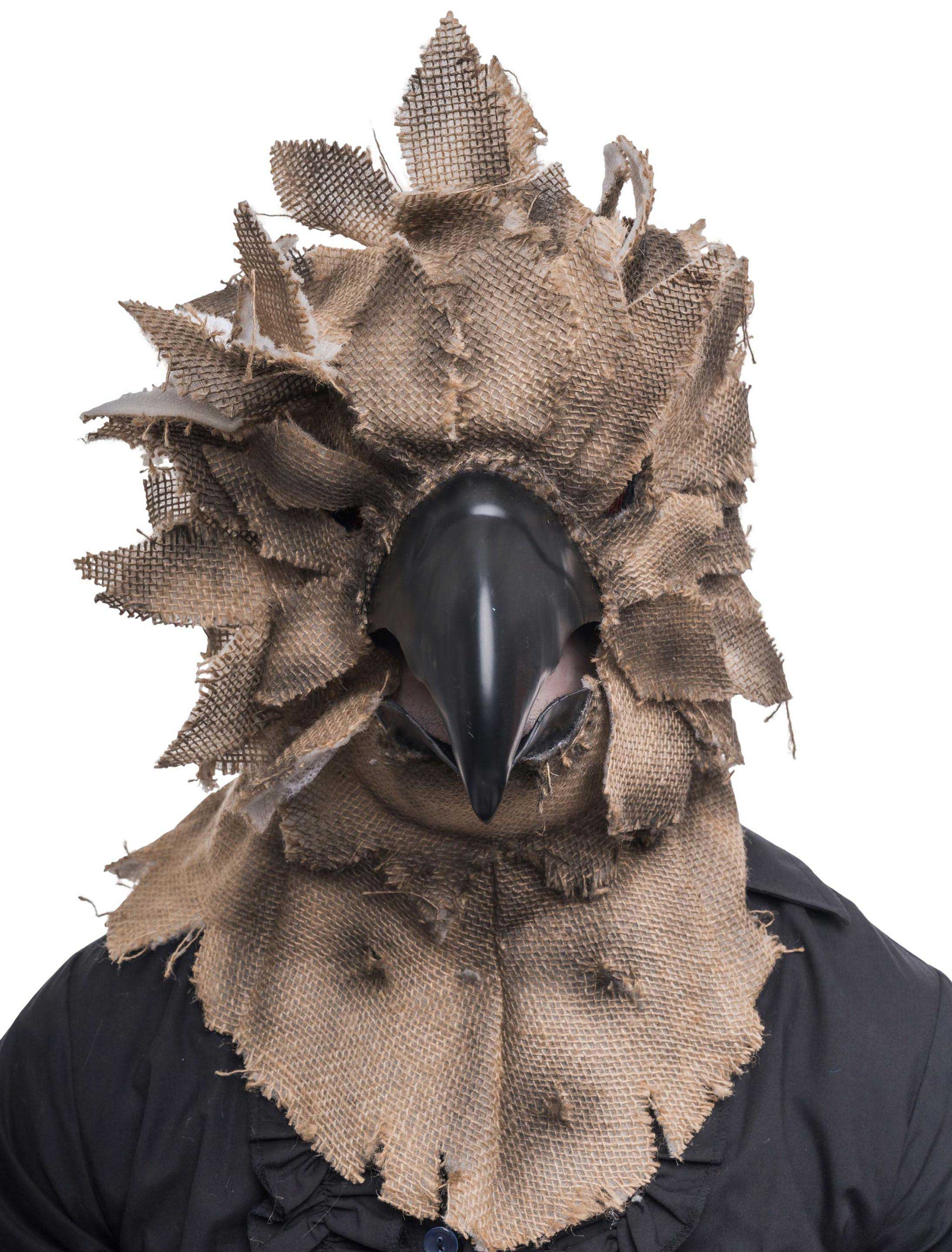 Kostümzubehör Vollmaske Horror Rabe beige/braun