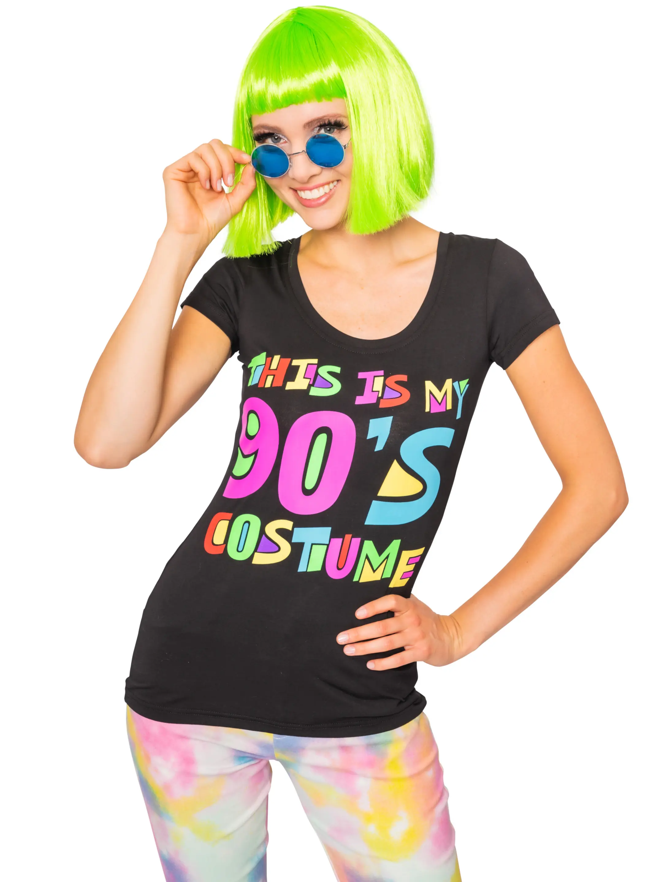 T-Shirt 90er Jahre Damen schwarz 2XL