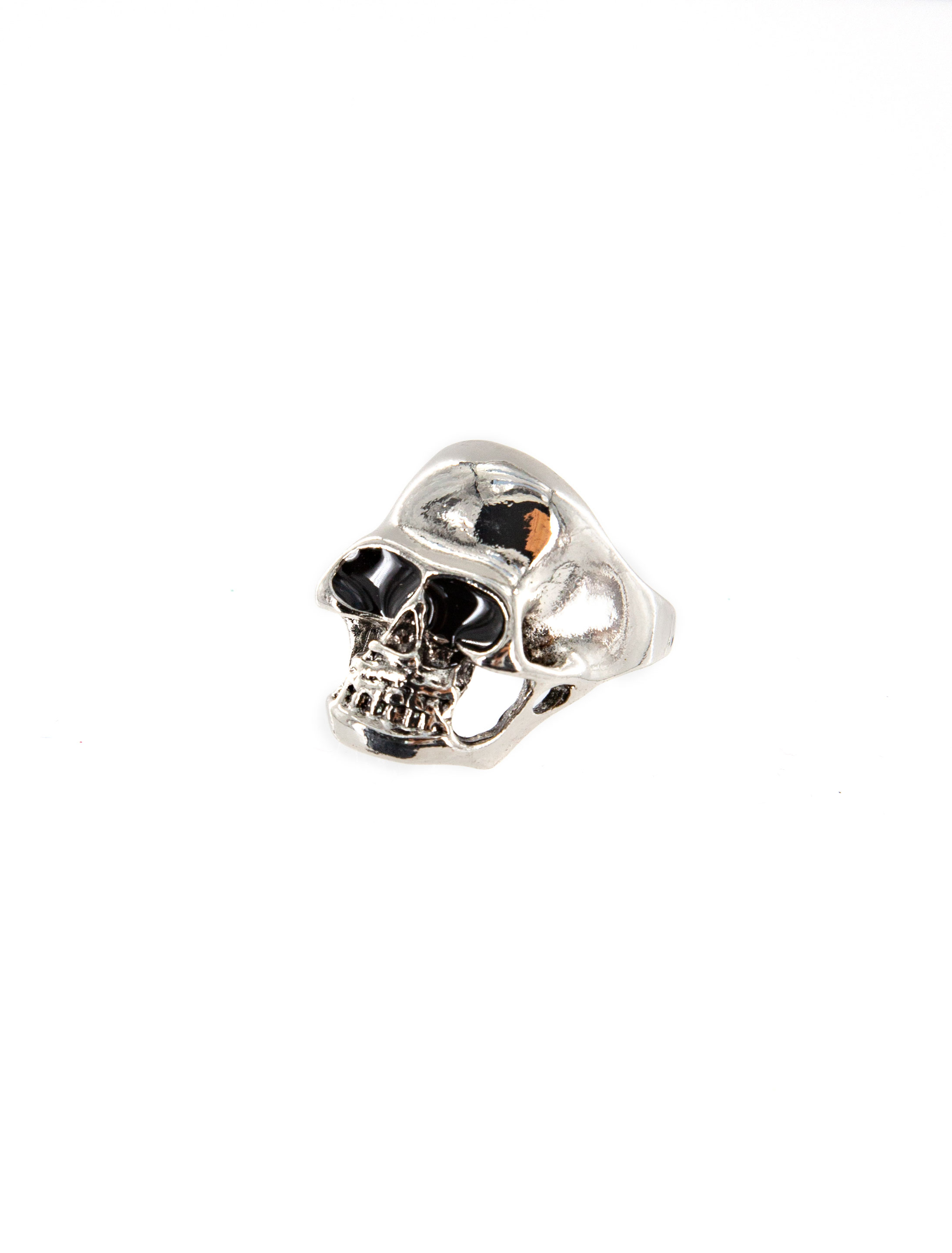 Kostümzubehör Ring Totenkopf silber