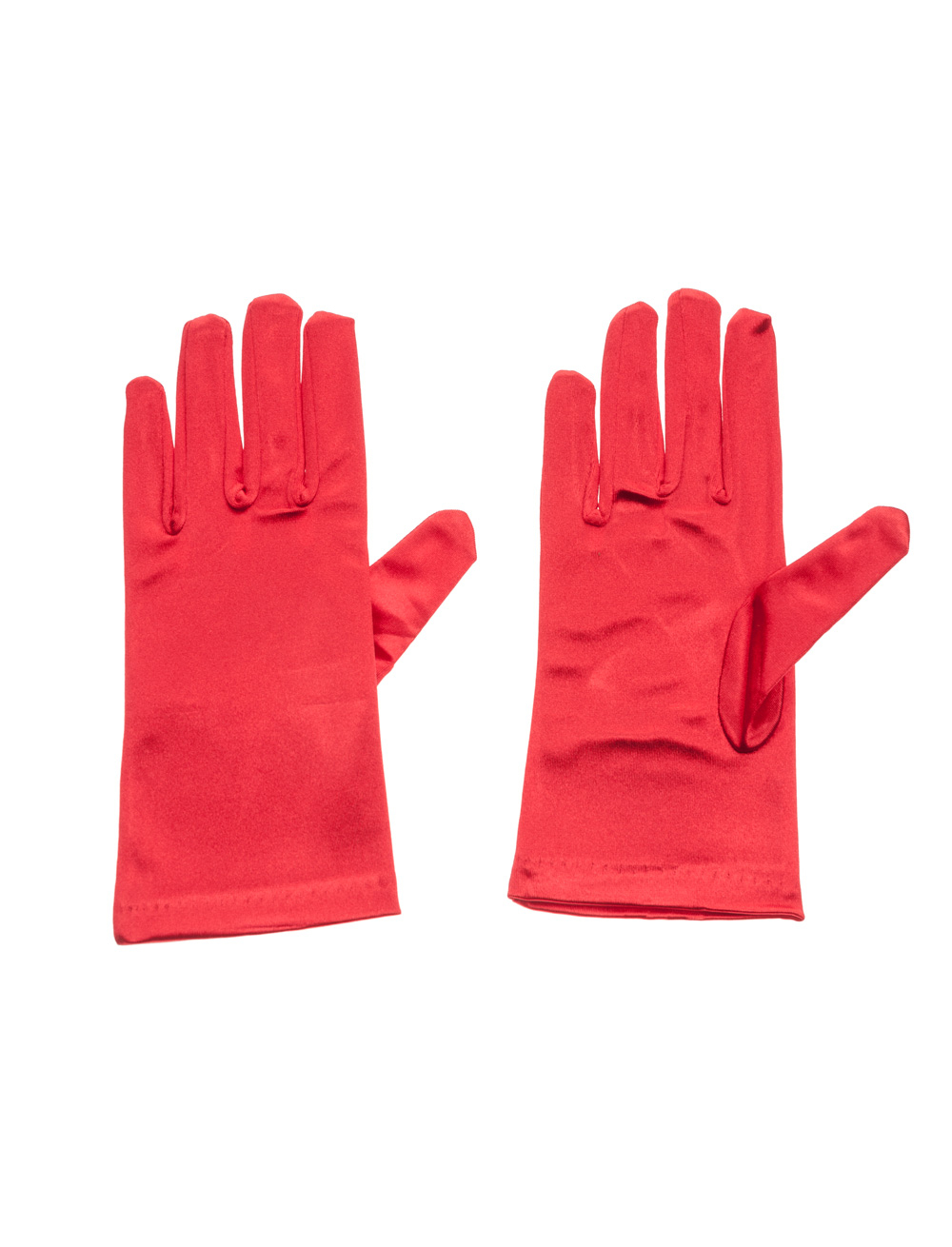 Kostümzubehör Handschuhe kurz Satin 20cm Damen rot one size