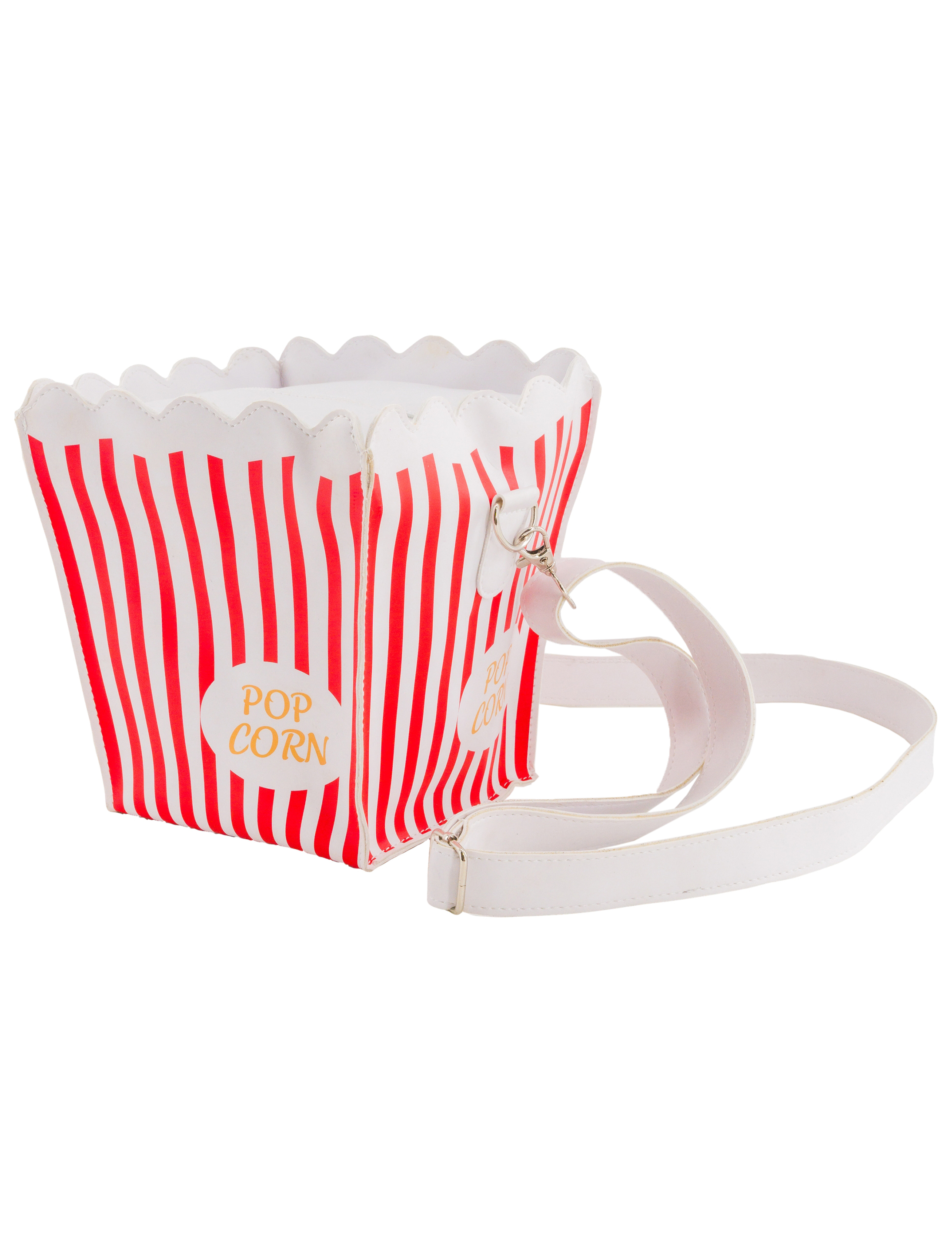 Kostümzubehör Tasche Candy Popcorn rot/weiß